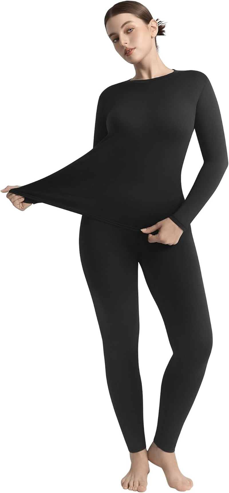Thermal Underwear Set for Women Long Johns with Fleece Lined, Base Layer Women Cold Weather Top Bottom