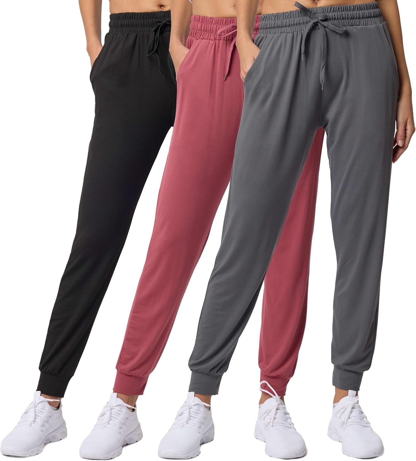 3 Pack: Women'S Ultra-Soft Lounge Joggers Sweatpants Athletic Yoga Pants with Pockets (Available in Plus)