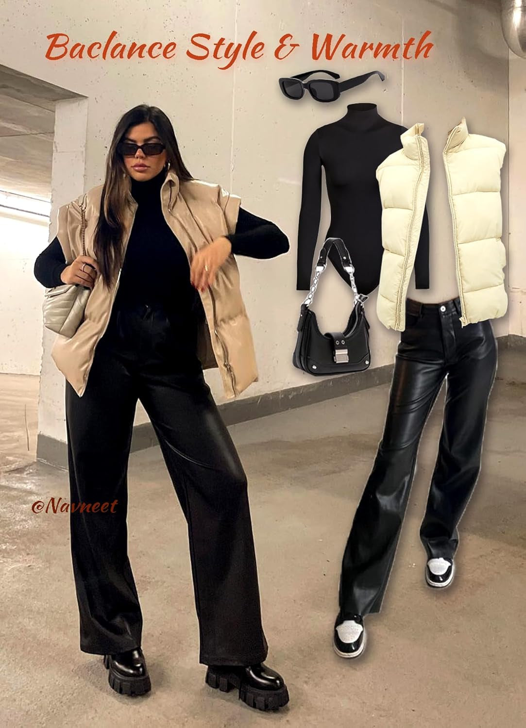 Women Faux Leather Pants PU High Waist Straight Leg Pant with Pockets Leather Leggings Bell Bottom Flare Pants