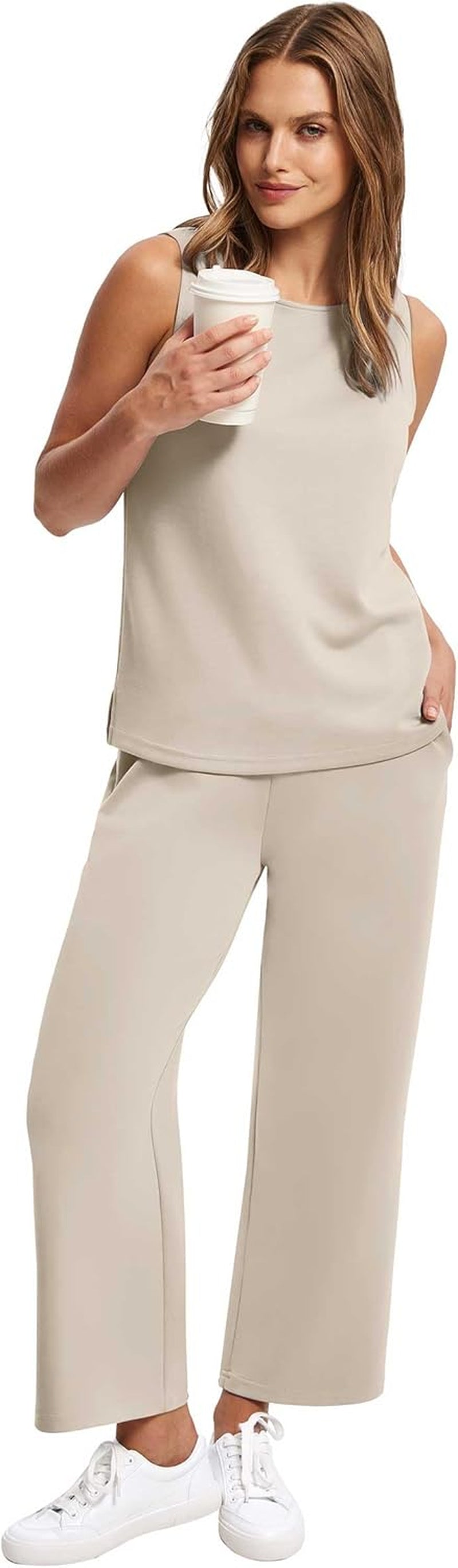 Two Piece Sets for Women Summer Outfits Beach Vacation Clothes Wide Leg Crop Pants