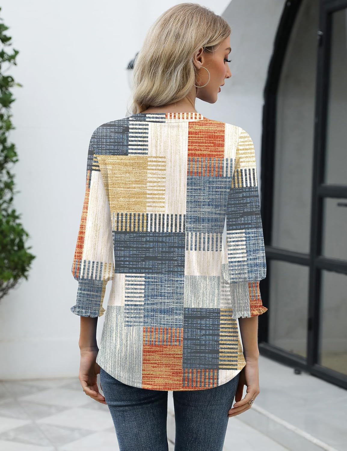 Women'S 2026 Fashion Tops 3/4 Length Sleeve Business Casual Blouses Summer Tees Shirts