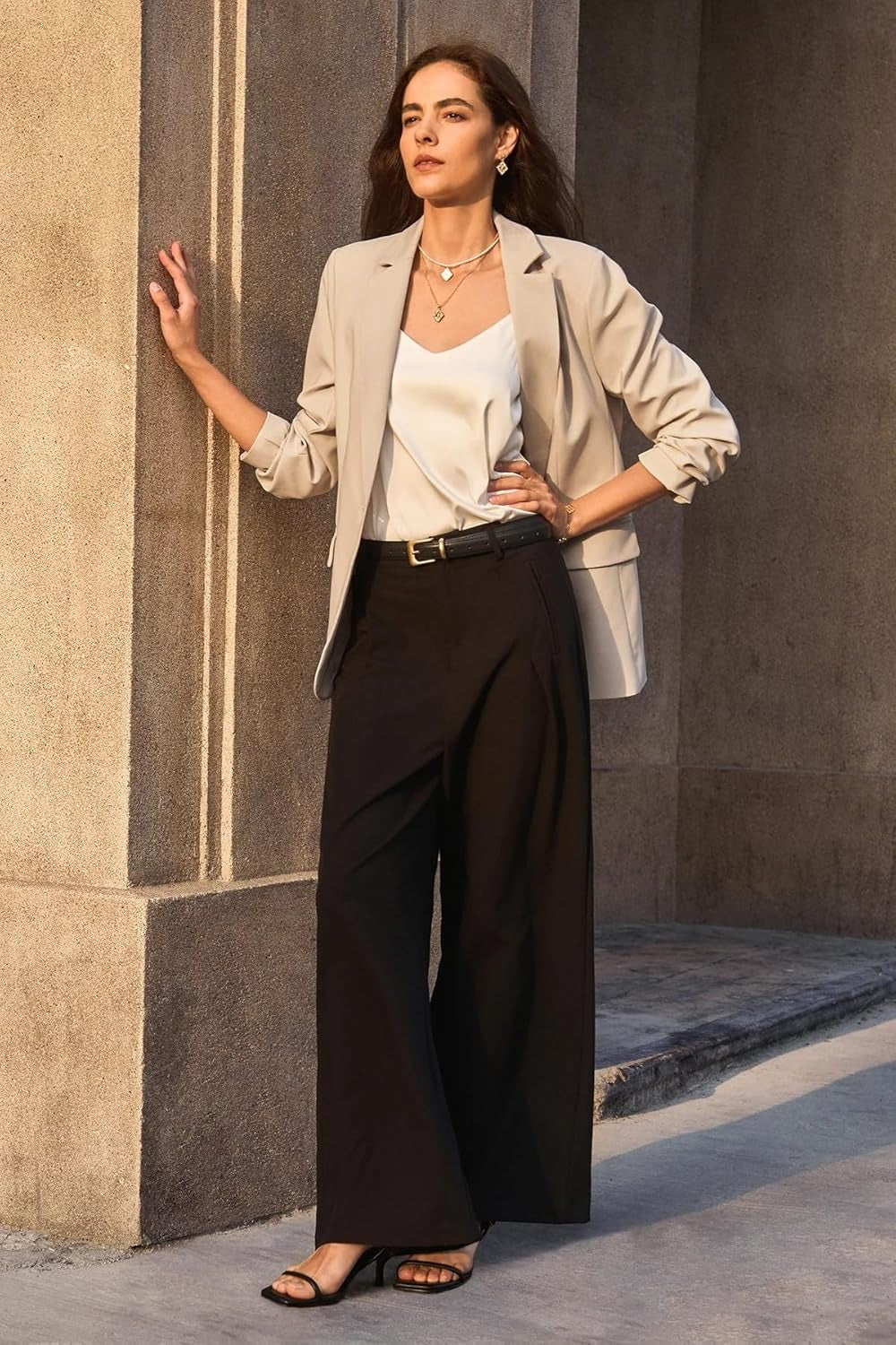 Womens Casual Blazers Open Front Long Sleeve Work Office Suit Jackets Blazer