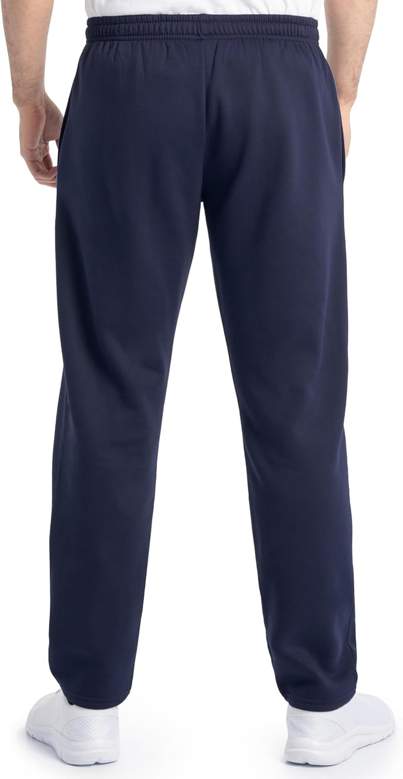 Mens Eversoft Fleece Open Bottom Sweatpants with Pockets, Relaxed Fit, Moisture Wicking, Breathable