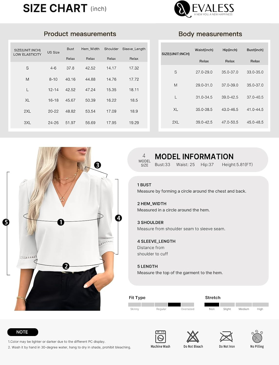 Women'S 3/4 Sleeve Tops Dressy Casual Pleated V Neck Business Work Blouses Office Shirts