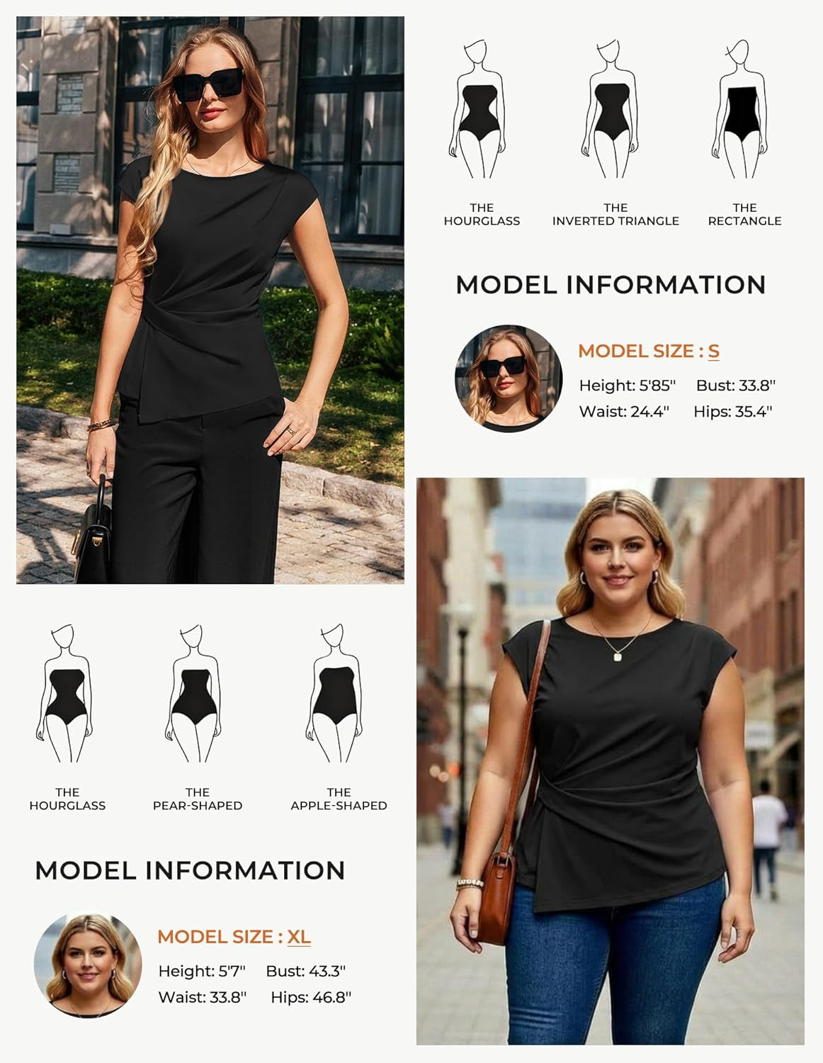 Womens 2025 Spring Short Sleeve Tops, Dressy Casual Crew Neck Peplum Shirts, Trendy Tunic Blouses with Knot