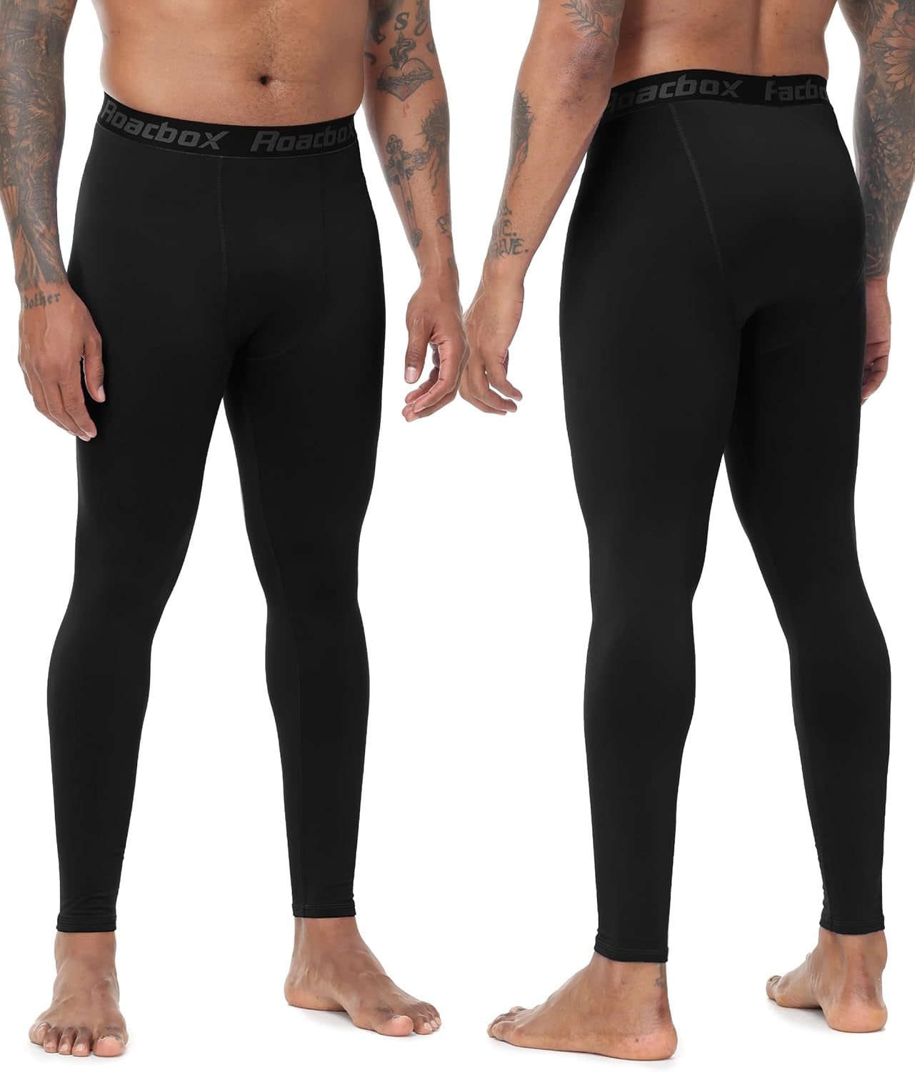Men'S Thermal Compression Pants, Fleece Lined Running Tights Leggings, Athletic Ski Base Layer Bottoms Cold Weather