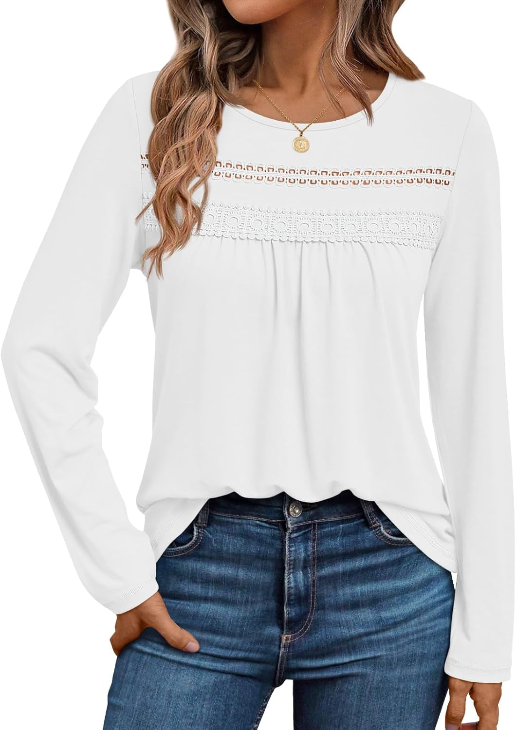 Womens Long Sleeve Shirts Business Casual Blouses Dressy Fall Babydoll Tops