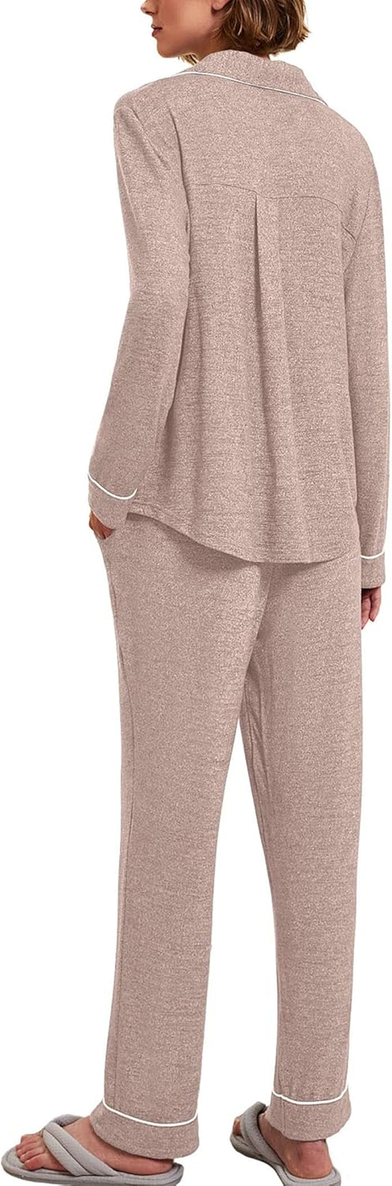 Women'S Pajamas Long Sleeve Sleepwear Casual Button down Loungewear Soft Pjs Set S-XXL