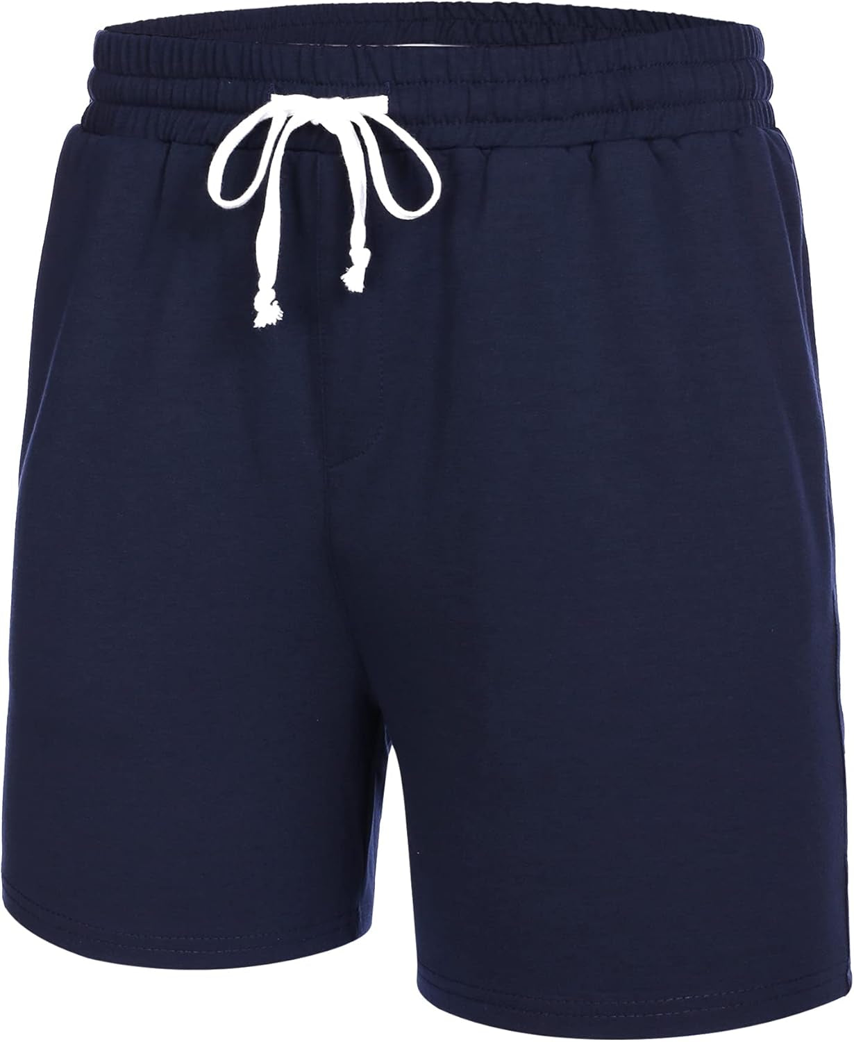 5.5 Inch Mens Pajama Shorts Sleep Cotton Lounge PJ Lightweight Elastic Waist Drawstring Nightwear Bottom with Pockets