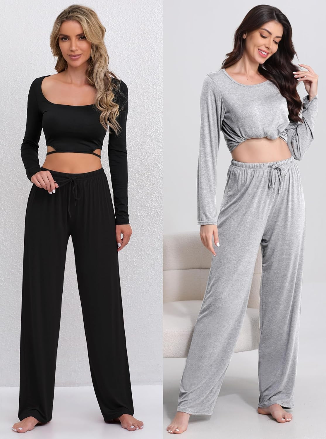 3 Pack Women'S Lounge Pants Wide Leg Yoga Pants Soft Pajama Bottoms Drawstring Casual Loose Sweatpants