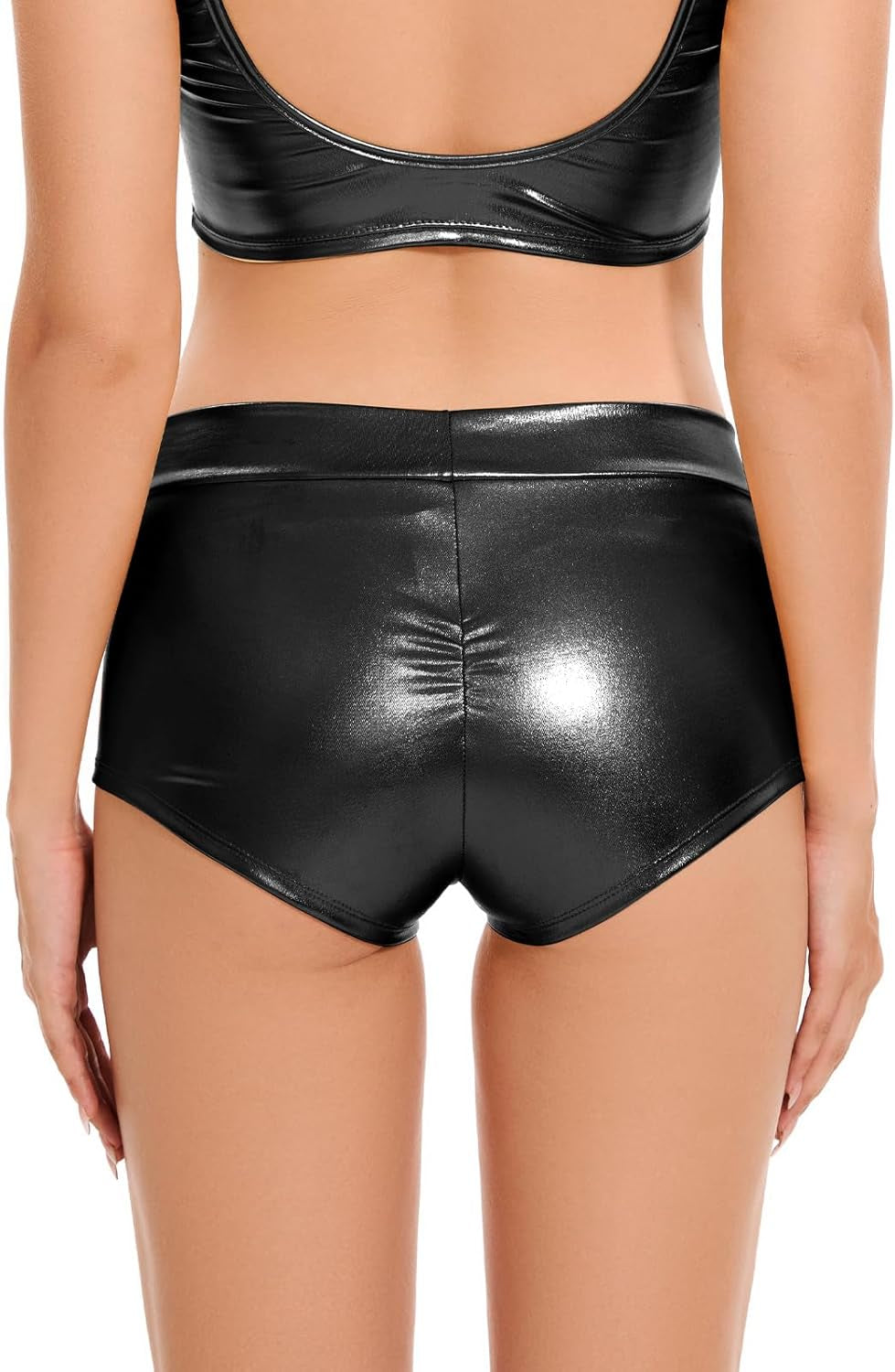 Women'S Shiny Metallic Booty Shorts Rave Festival Dance Bottoms for Costume