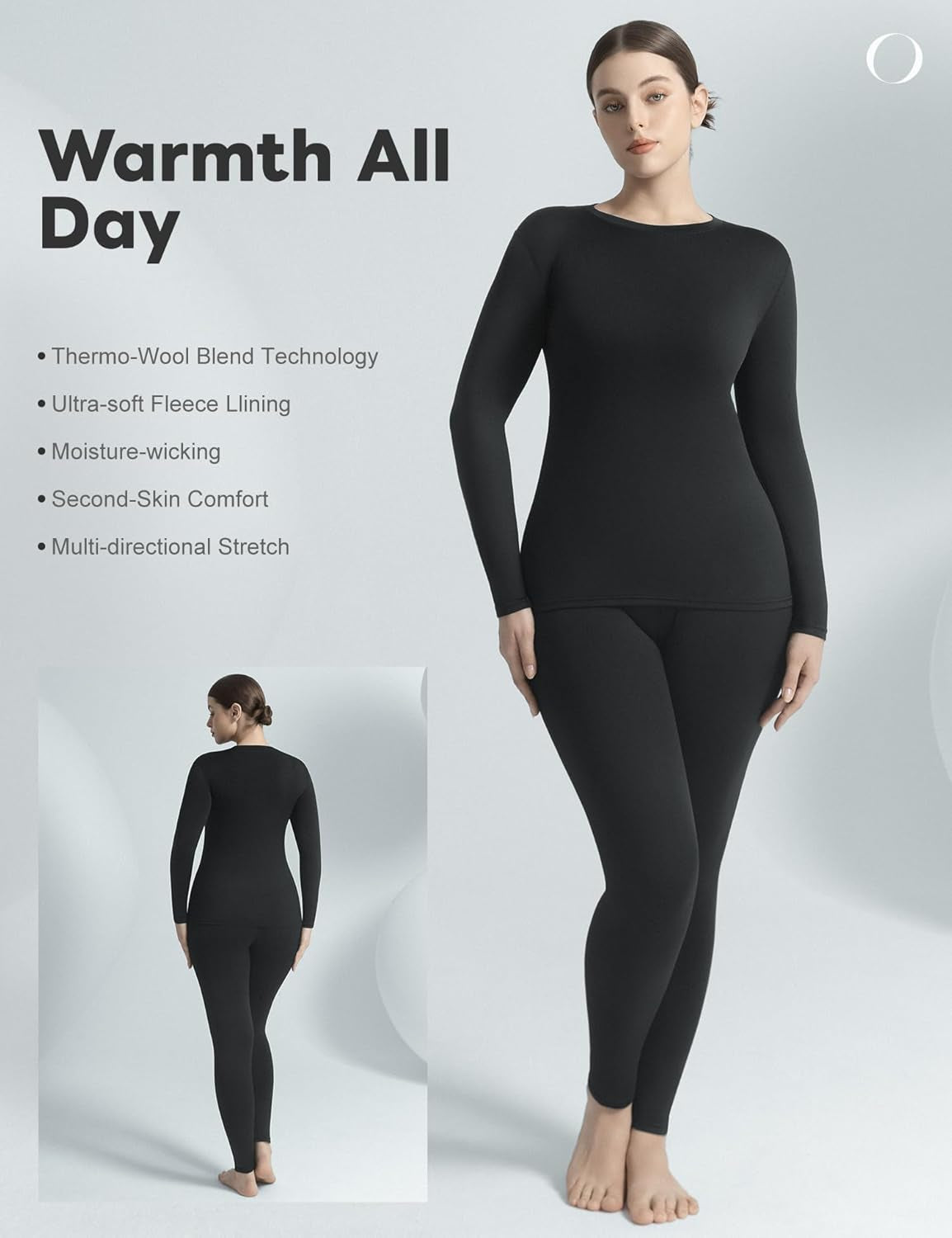 Thermal Underwear Set for Women Long Johns with Fleece Lined, Base Layer Women Cold Weather Top Bottom