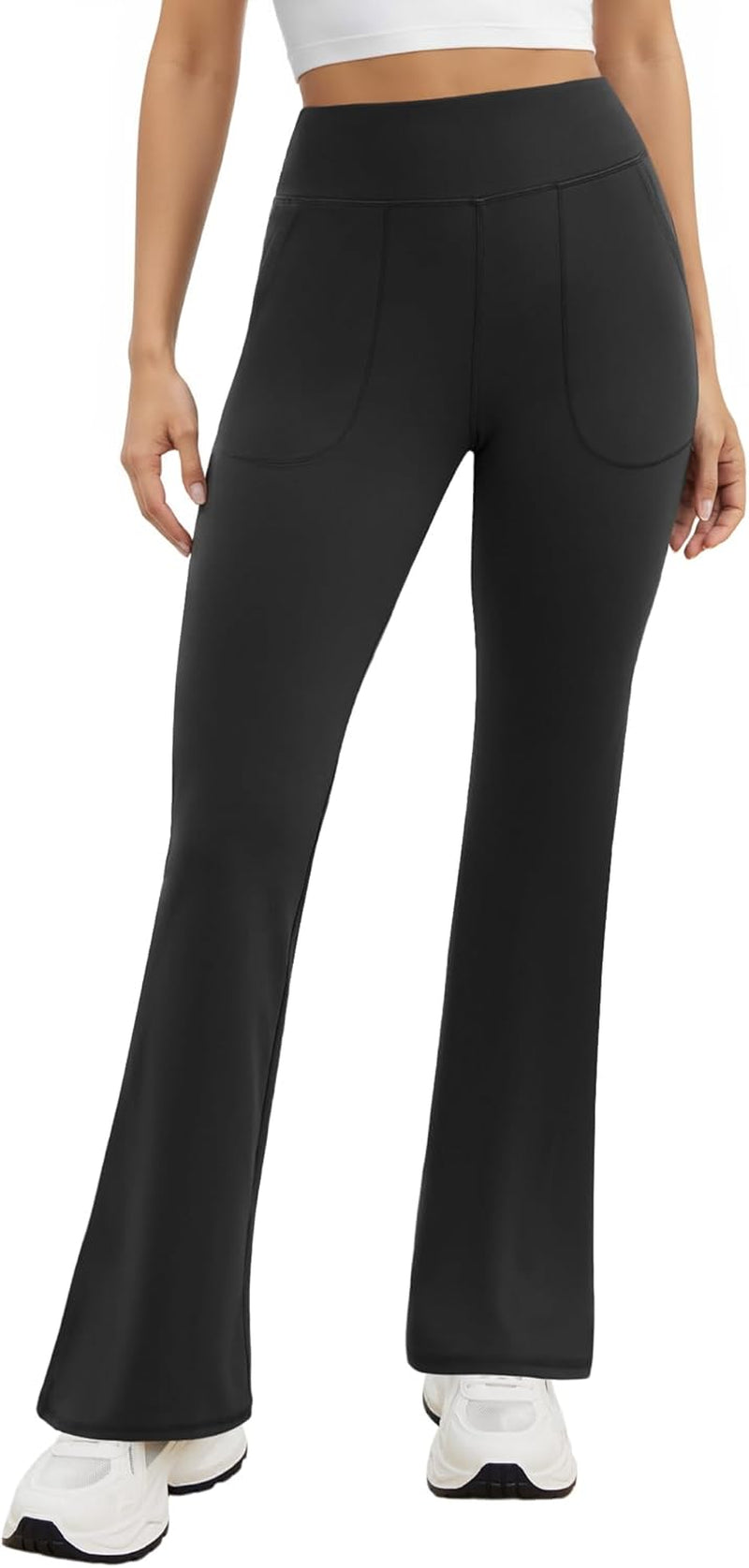 Womens Yoga Pants High Waisted Flare Leggings with Pockets Bootcut Lounge Workout Bell Bottom Trousers