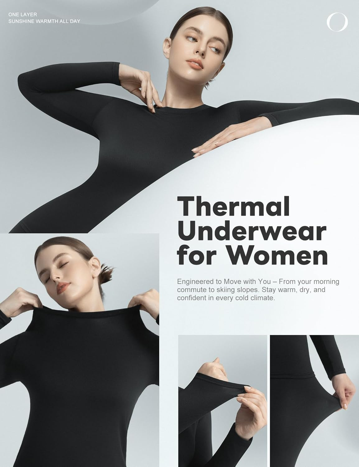 Thermal Underwear Set for Women Long Johns with Fleece Lined, Base Layer Women Cold Weather Top Bottom