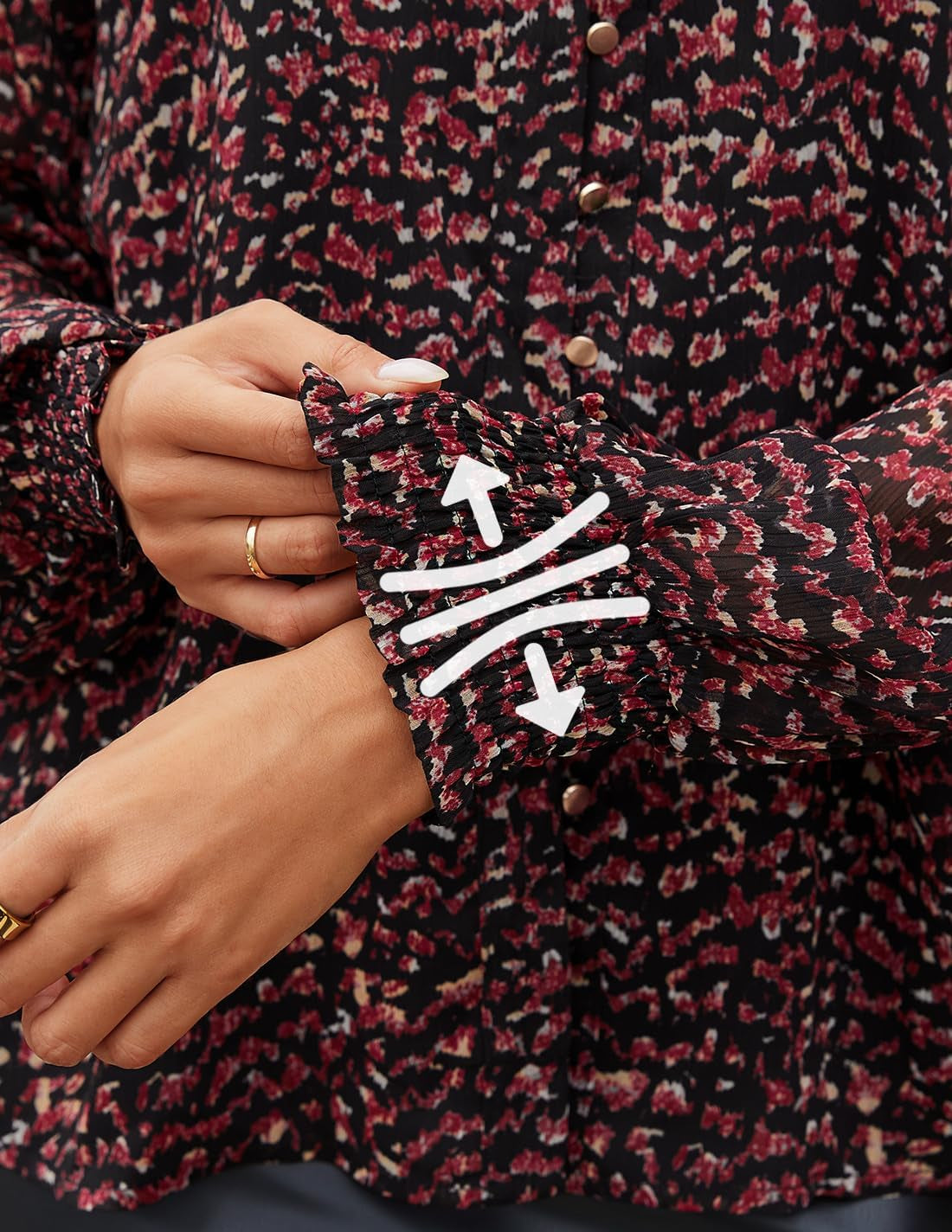 Women'S Floral Print Blouse 2026 Long Sleeve Button down Casual Fall Boho Oversized Tops Shirts