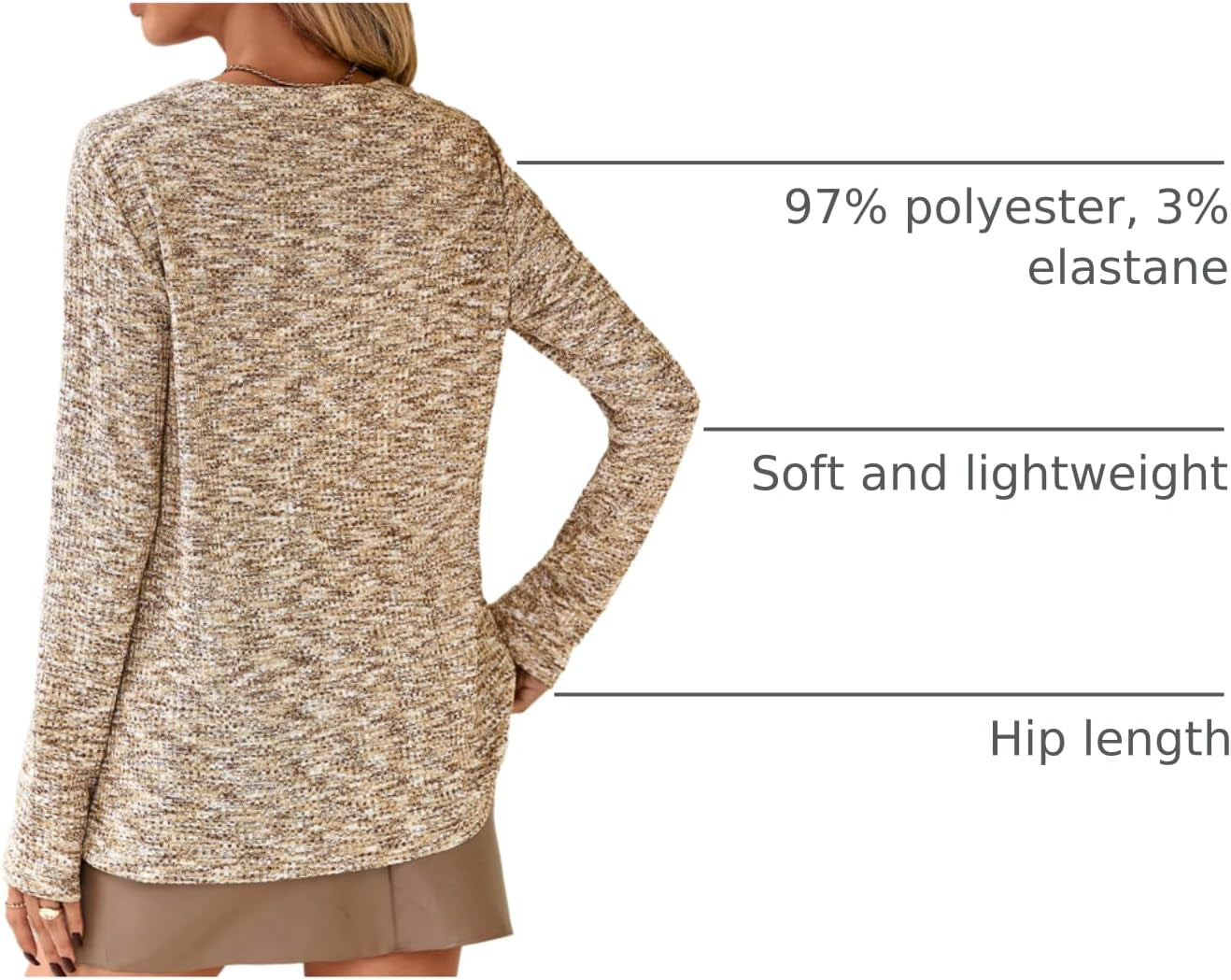 Waffle Knit Tops V Neck Long Sleeve Blouses for Women Dressy Casual Henley Work Shirts 2026 Spring Fall Clothes