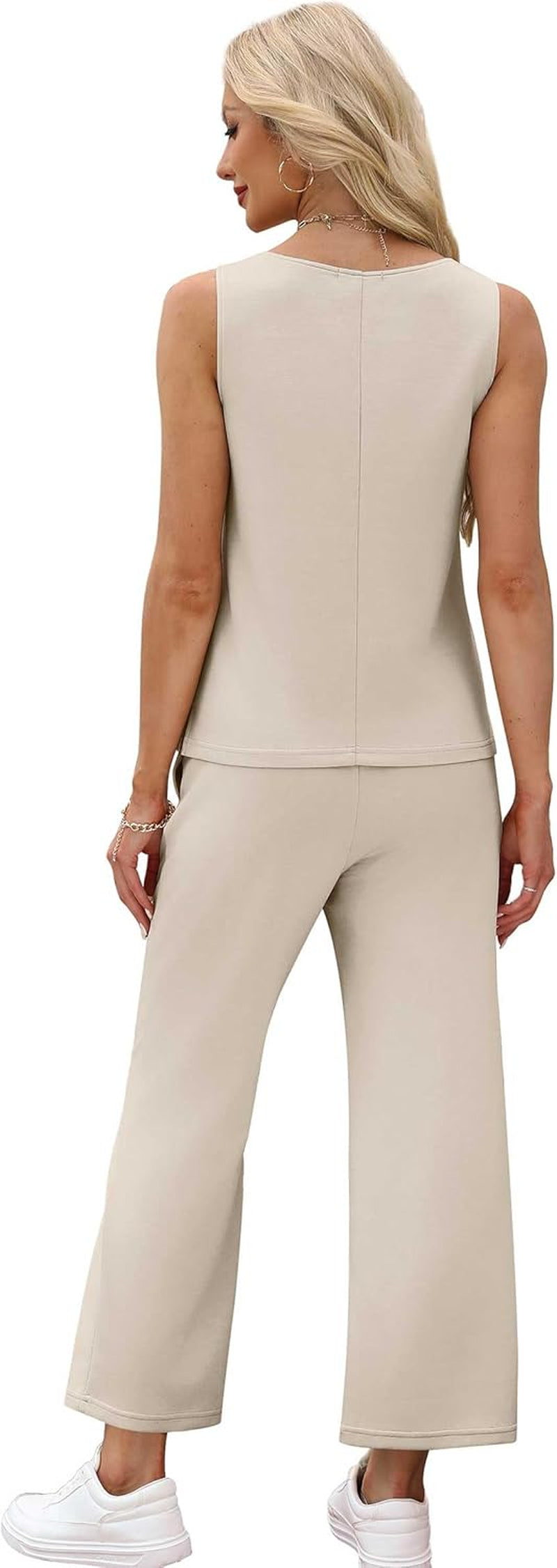 Two Piece Sets for Women Summer Outfits Beach Vacation Clothes Wide Leg Crop Pants