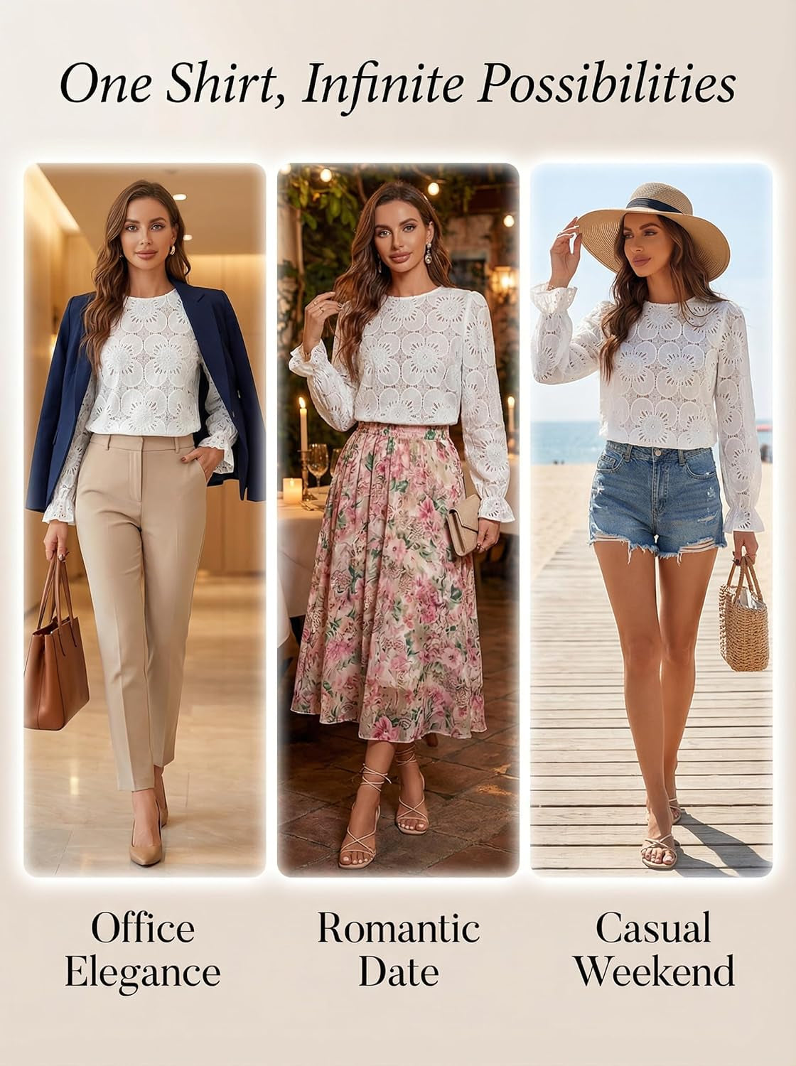 Women Eyelet Long Sleeve Tops Shirts Dressy Hollow Out Crochet Lace Embroidered Blouses 2025 Fashion