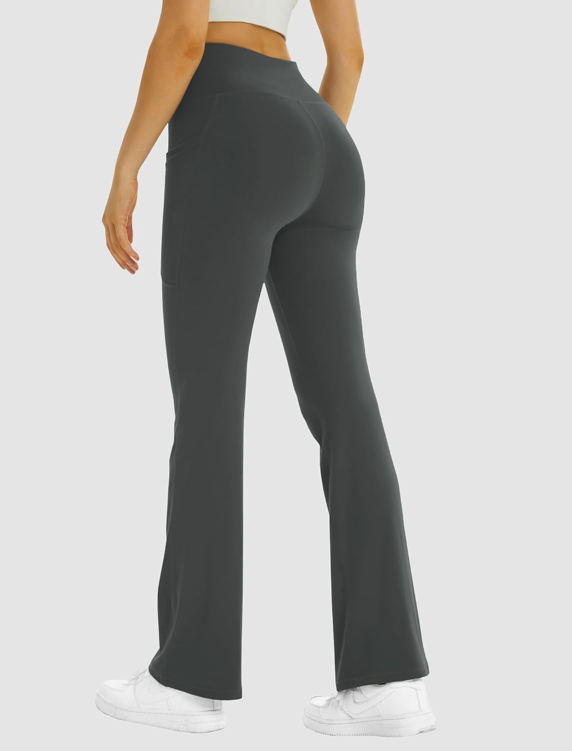 Women'S Flare Yoga Pants with Pockets High Waist Flared Leggings Bootcut Gym Workout Pants Tummy Control