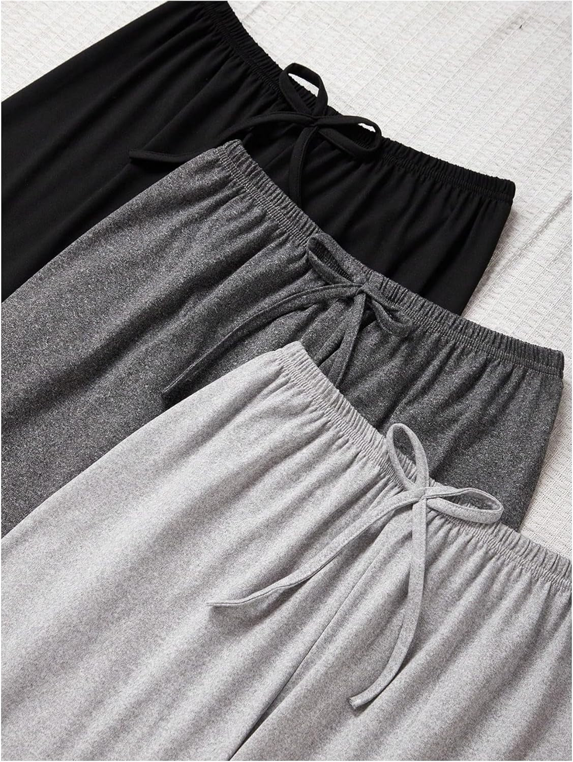 Women'S 3 Pack Pajama Bottoms Bow Knot Elastic Waist Comfy Casual Pajama Lounge Pants