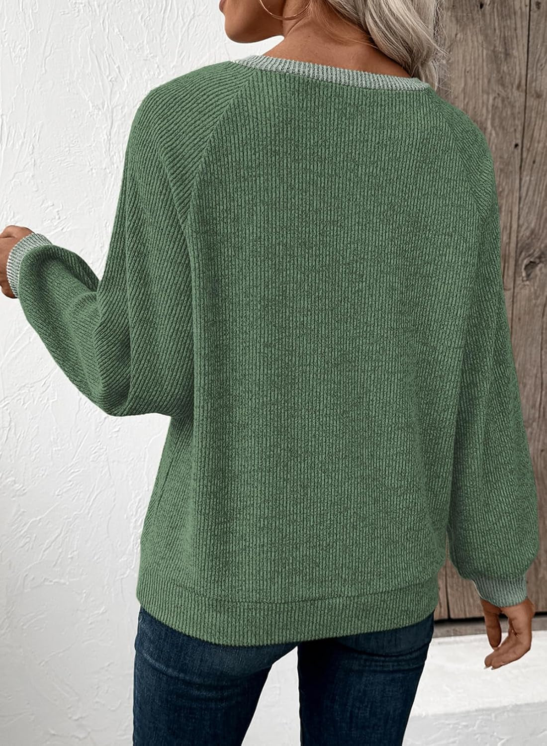 Womens Fall Fashion 2025 Womens Long Sleeve Shirts Patchwork Button up V Neck Sweatshirt Casual Pullover Tops