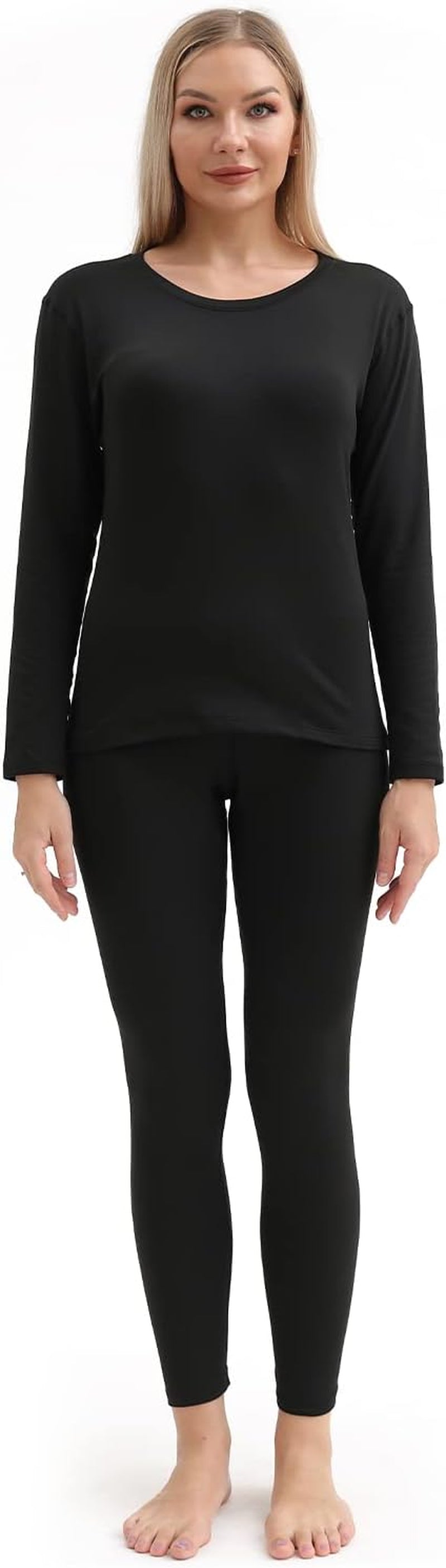 Thermal Underwear Women Ultra-Soft Long Johns Set Base Layer Skiing Winter Warm Top & Bottom