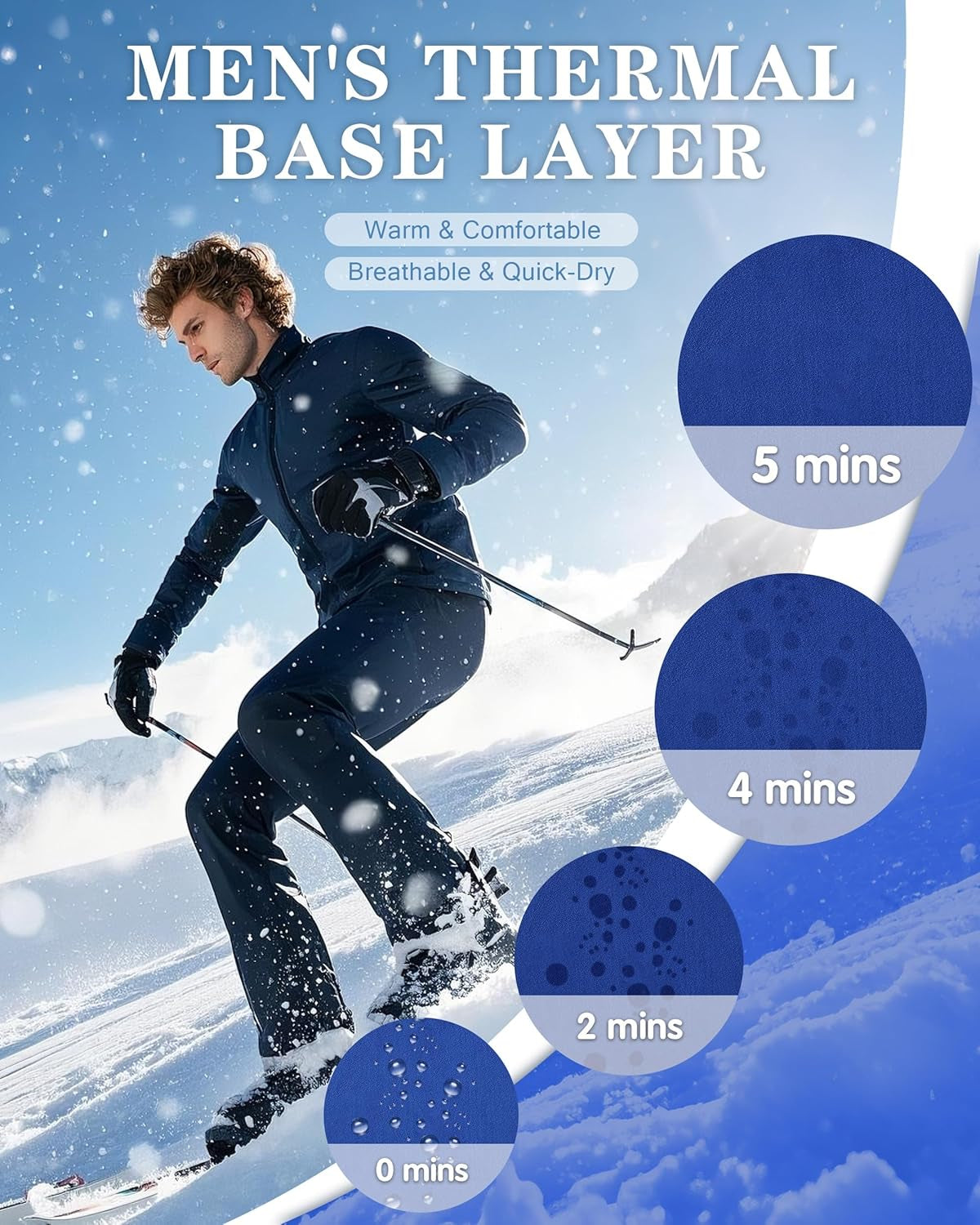 Men'S Thermal Compression Pants, Fleece Lined Running Tights Leggings, Athletic Ski Base Layer Bottoms Cold Weather