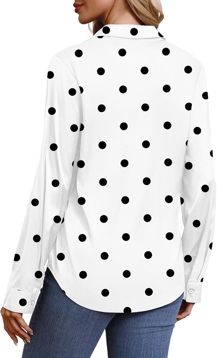 Womens Button down Shirts Long Sleeve Tops Silk Satin Blouses Business Casual Fashion Outfit