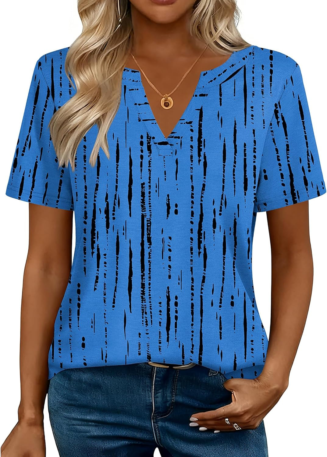 Womens Tops Short Sleeve V Neck Tee Shirts Cute Dressy Casual Clothing Business Work Blouse