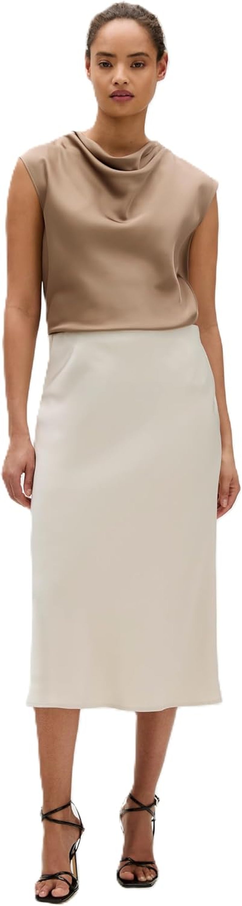 Womens Satin Cowl Neck Blouse