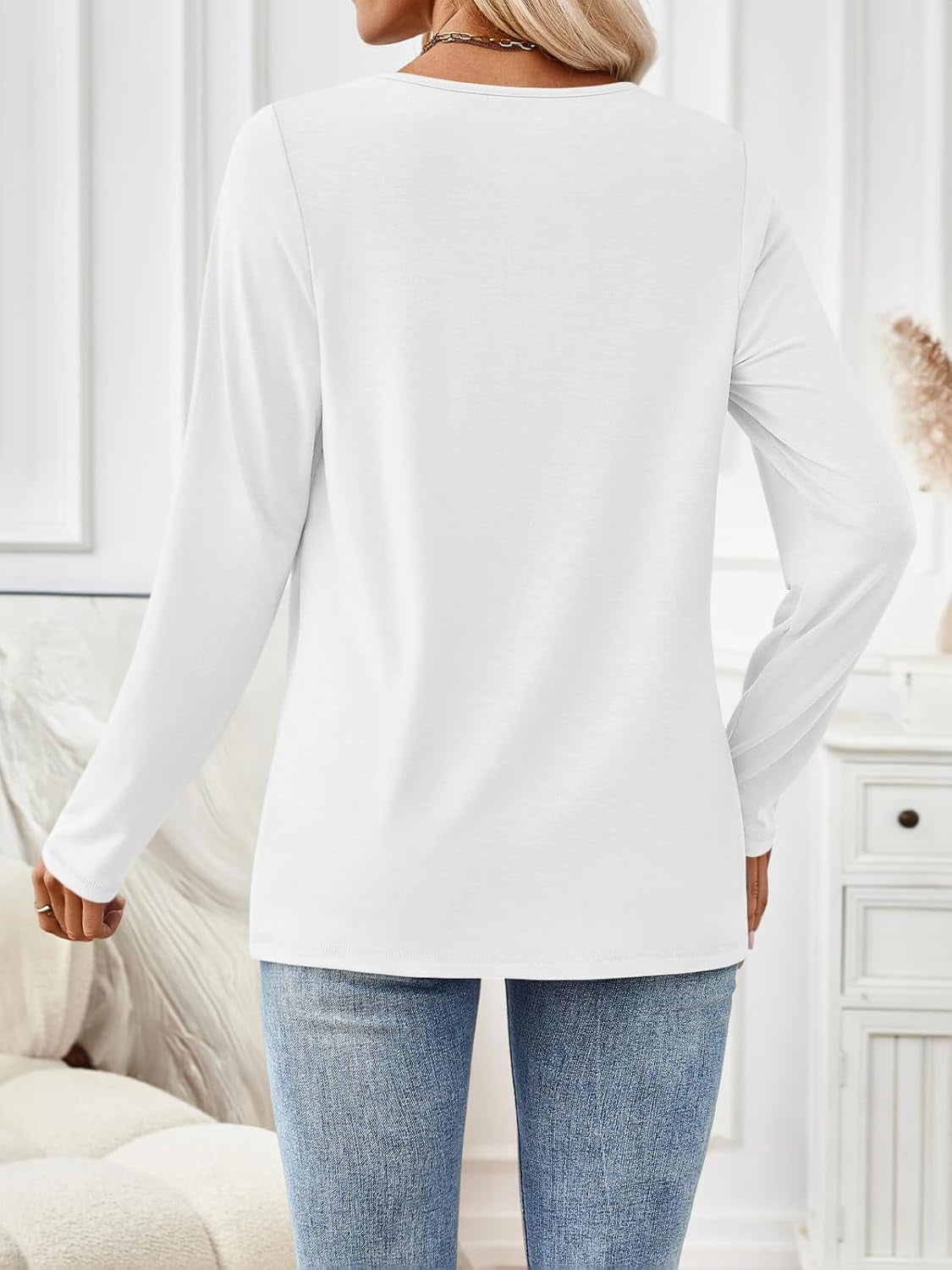 Womens Long Sleeve Shirts Business Casual Blouses Dressy Fall Babydoll Tops