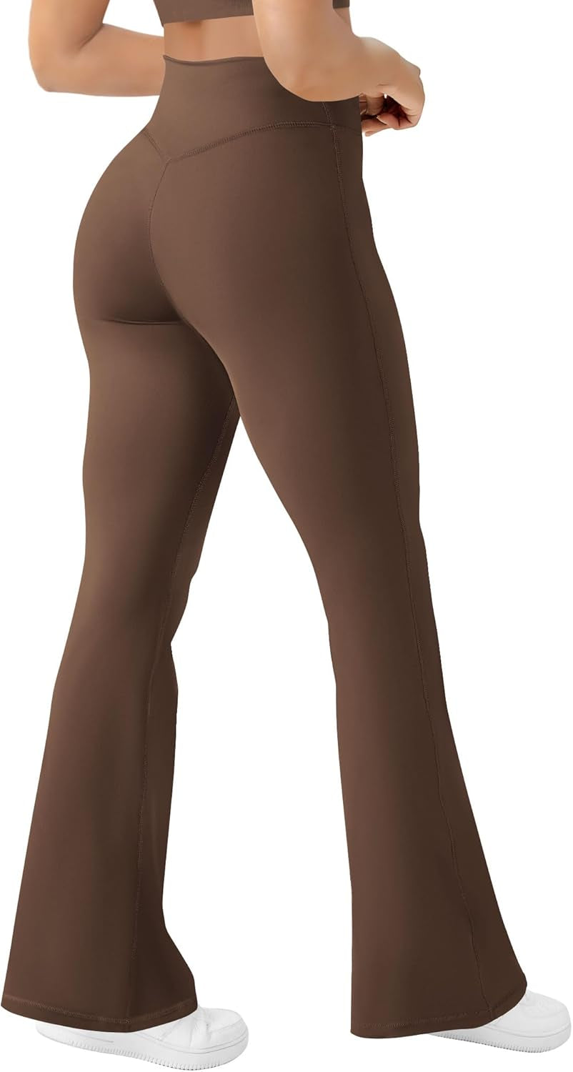 Women'S Yoga Pants Bootcut Flare Leggings Flared Bell Bottom Leggings High Waisted Workout Pants Tummy Control