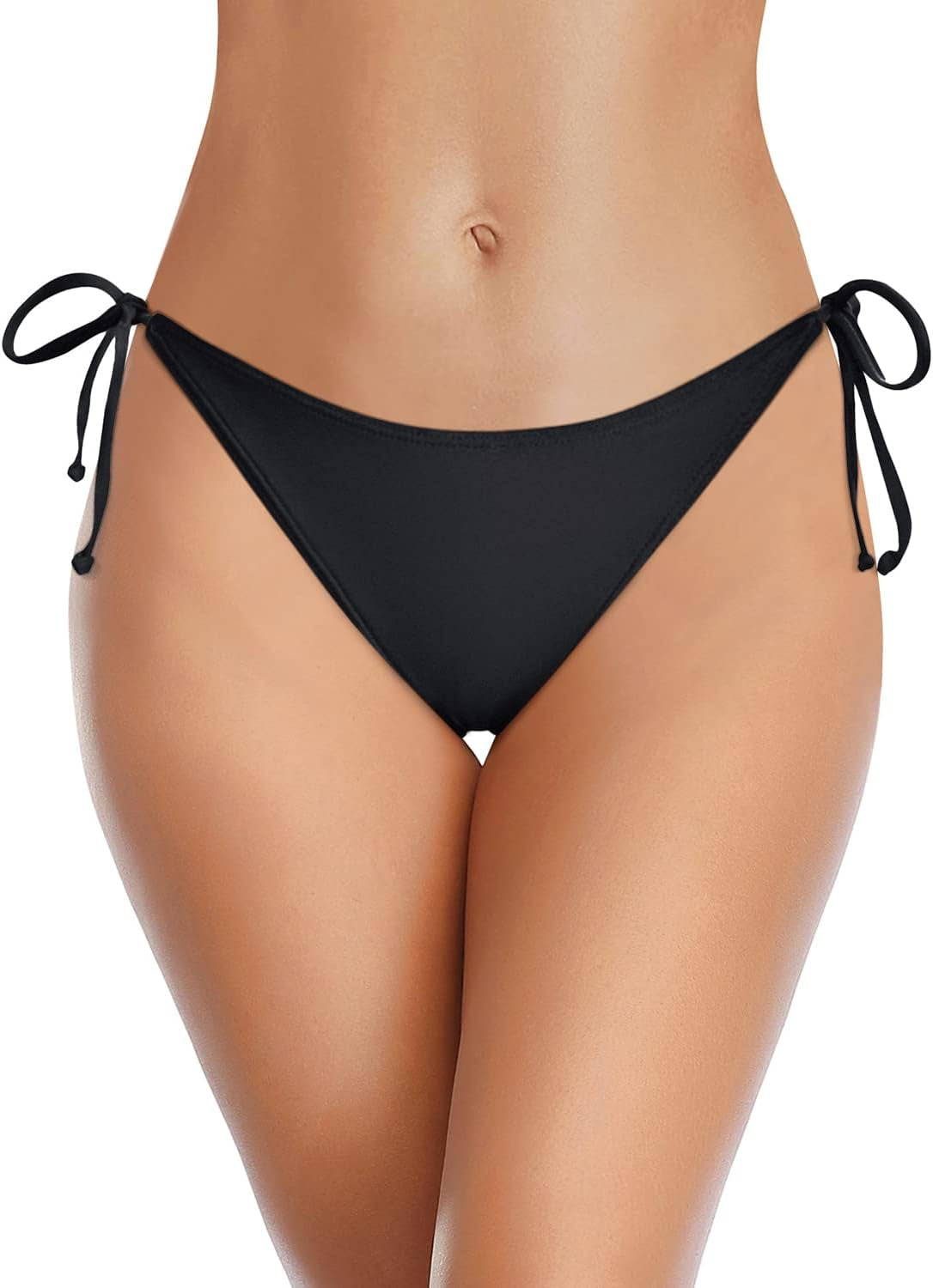 Bikini Bottoms for Women String Bathing Suit Bottom with Moderate Coverage Low Waist Swim Bottom