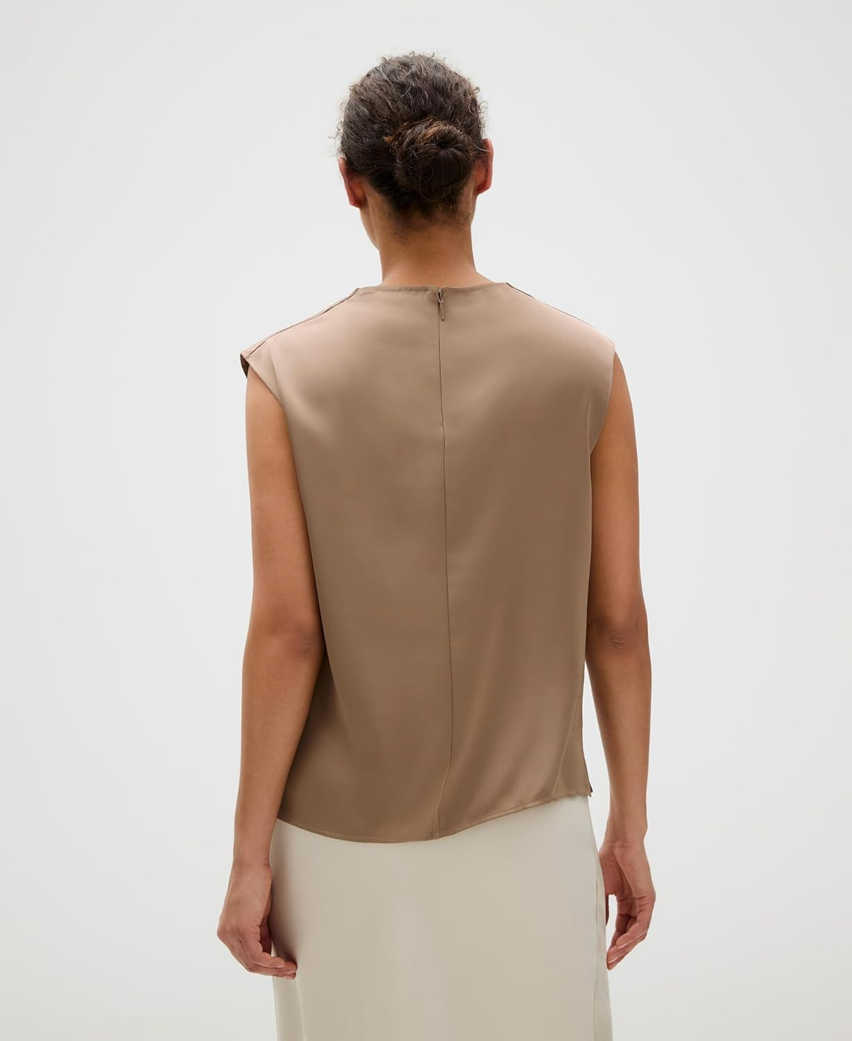 Womens Satin Cowl Neck Blouse