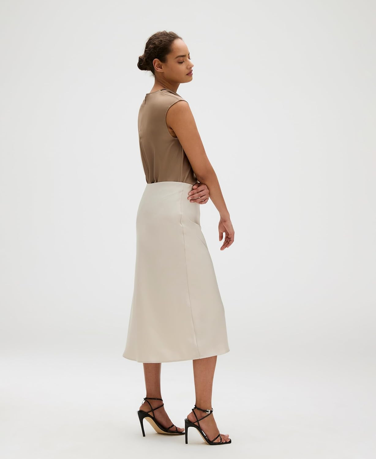 Womens Satin Cowl Neck Blouse