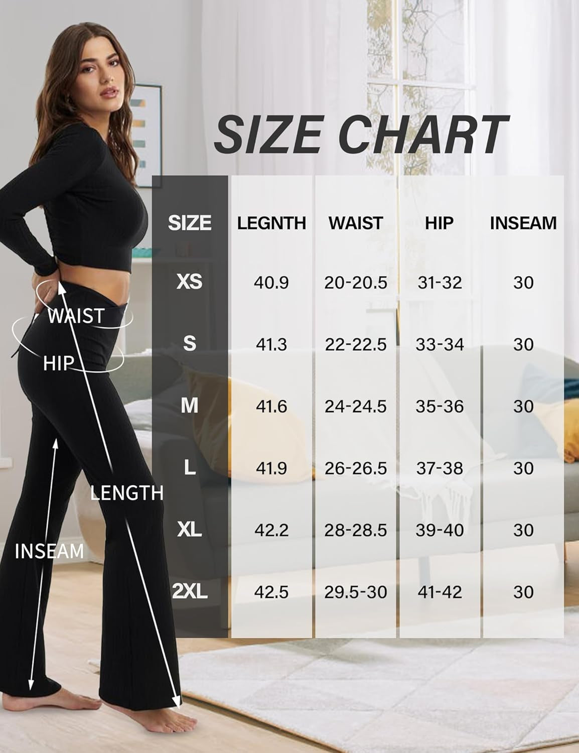 Flare Yoga Pants for Women, Crossover Soft Bootcut Leggings