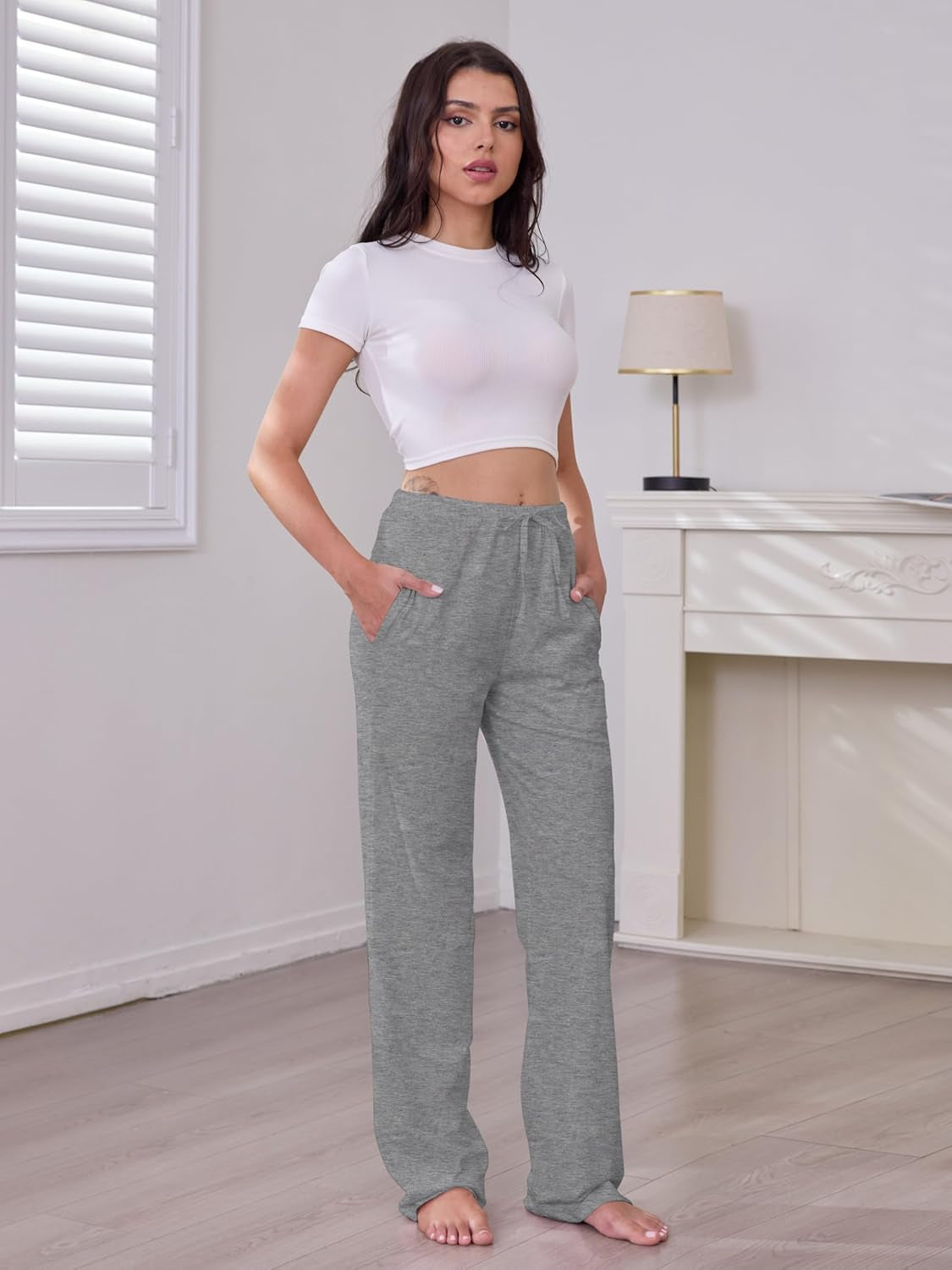 3 Pack Womens Cotton Pajama Pants Lightweight Soft Loose Casual Lounge Pants Pajama Bottoms PJ Sleepwear with Pockets