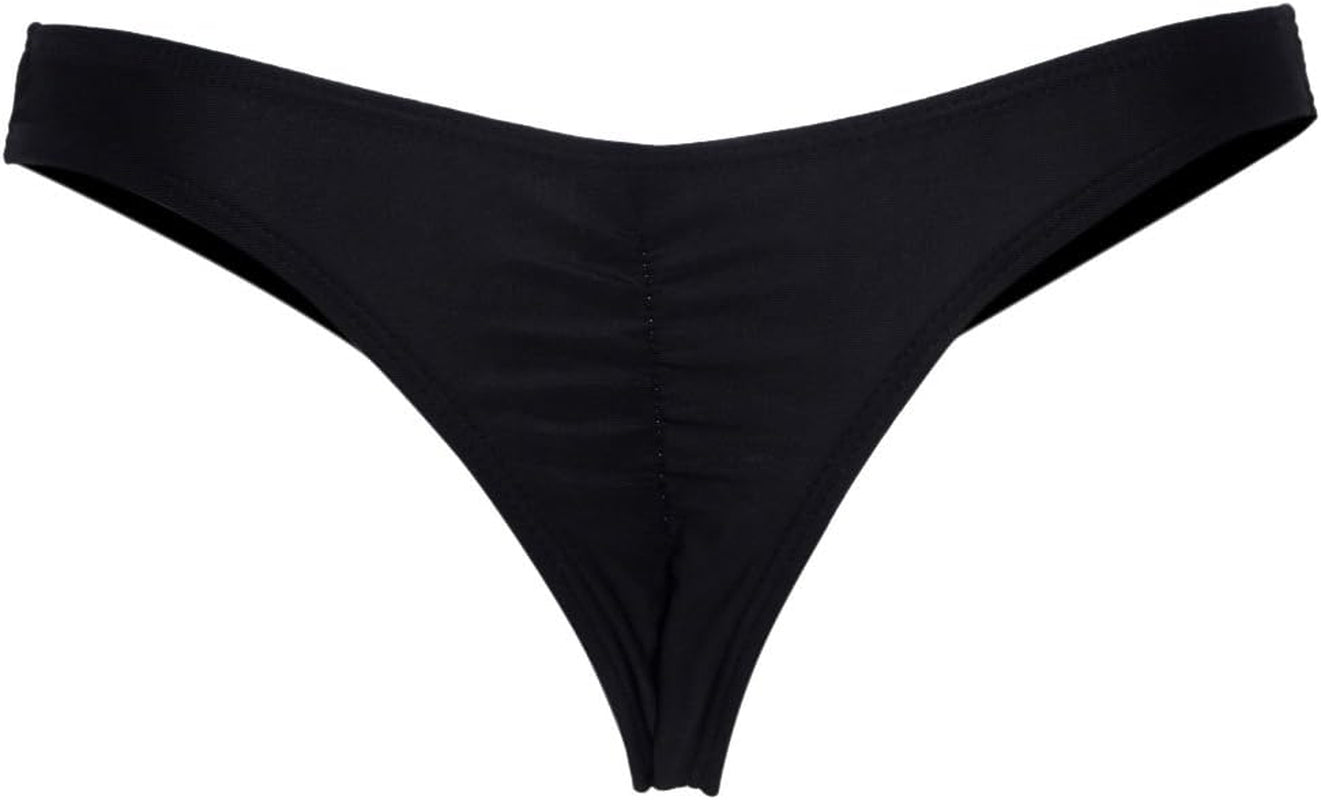 Women Sexy Lady Brazilian V-Style Ruched Ruffle Cheeky Bikini Bottom Thong Hot Summer Beachwear