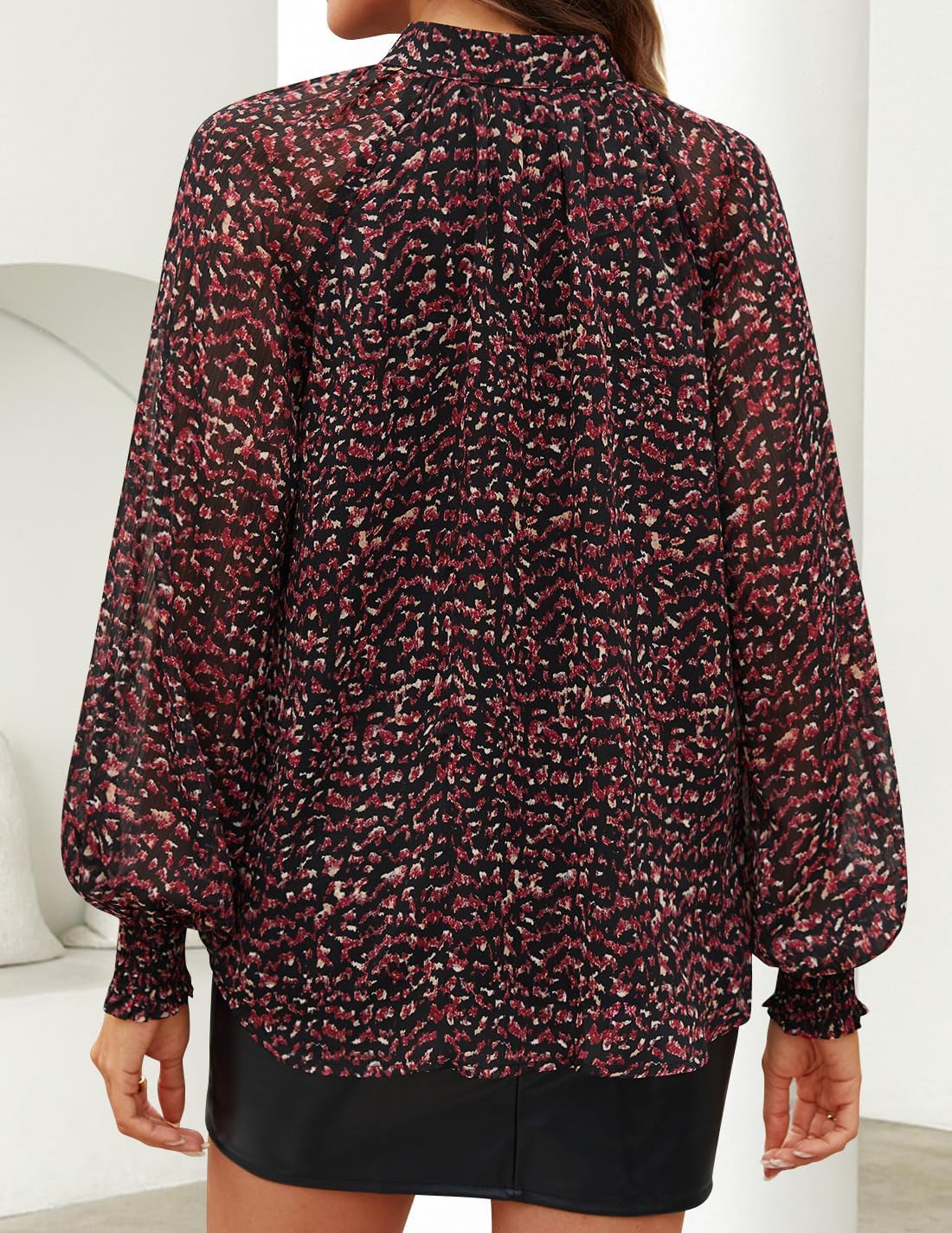 Women'S Floral Print Blouse 2026 Long Sleeve Button down Casual Fall Boho Oversized Tops Shirts