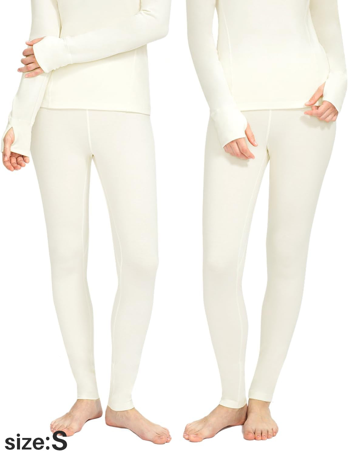 Long Johns for Women - Thermal Leggings for Women, Fleece Lined Base Layer Pants for Cold Weather 32-50℉
