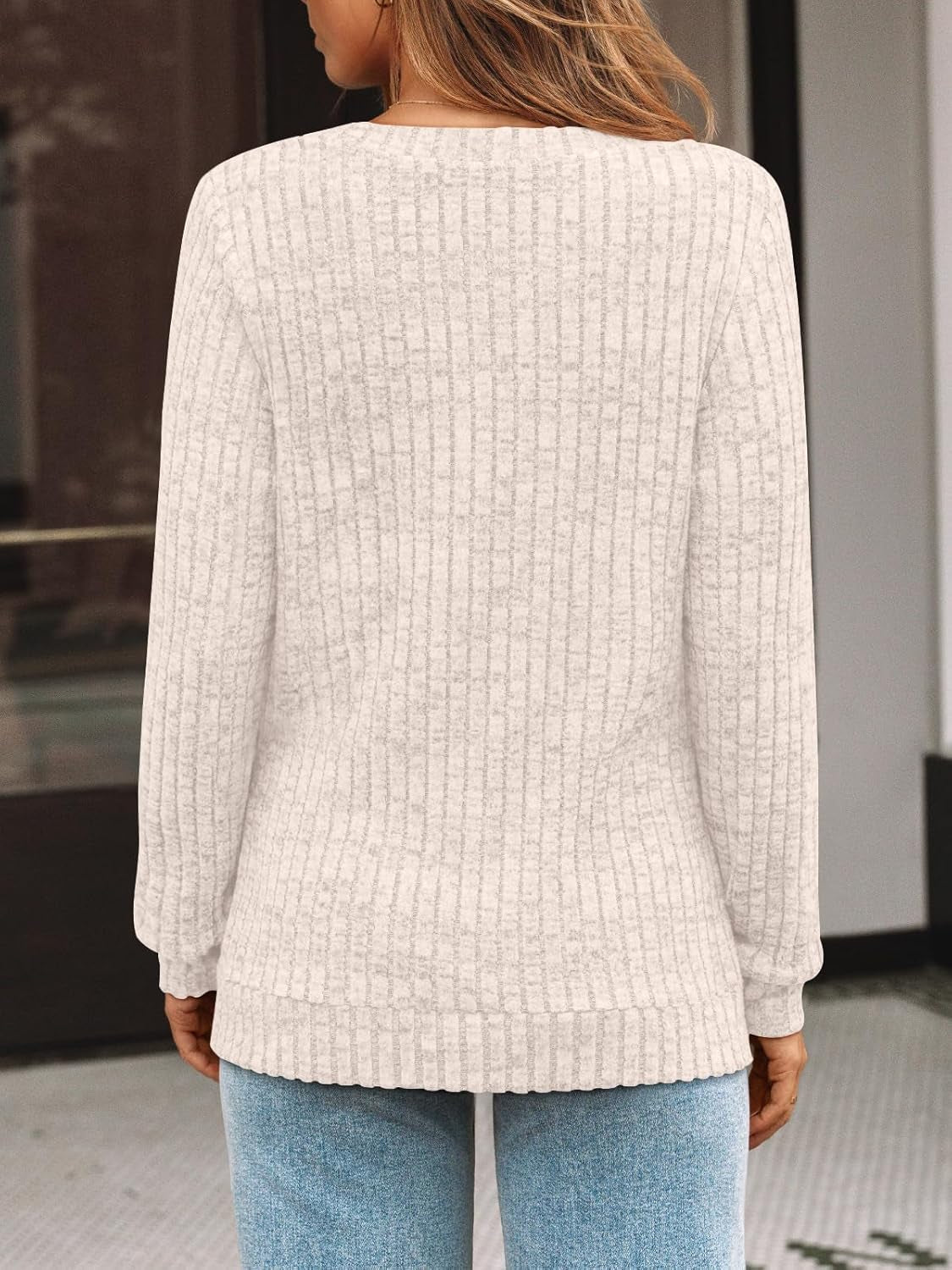 Womens V Neck Long Sleeve Shirt Fall Fashion Tops Tunic Dressy Casual Sweater Clothes Cute Trendy Work Outfits 2026