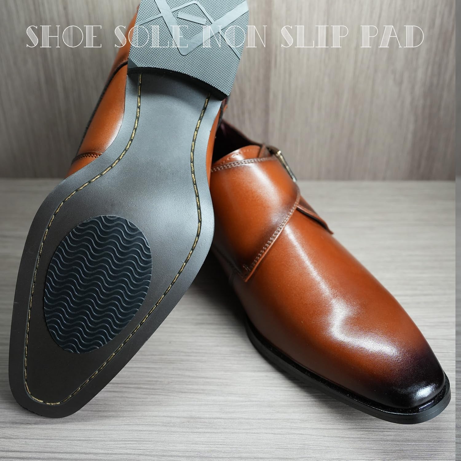 6 Pairs (12 Pieces) Shoe Sole Non Slip Pads, anti Skid Self Adhesive Rubber Grips, Shoe Bottom Front Sole and Heel Noise Reduction Protector Cushions (Black with Wave Pattern)