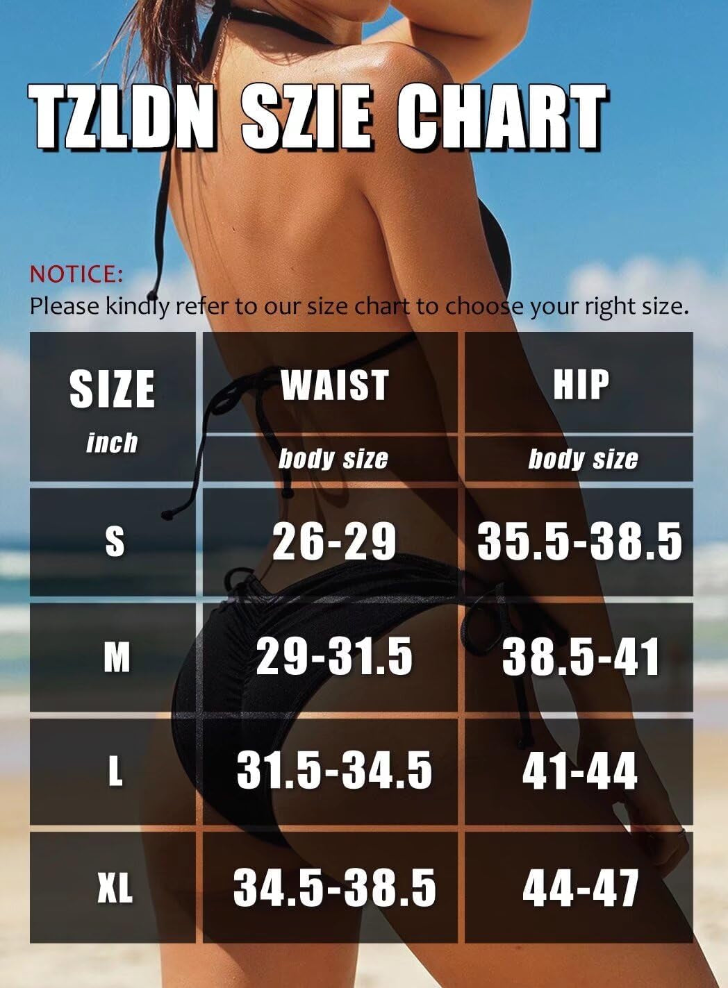 Bikini Bottoms for Women Sexy Cheeky Side Tie Scrunch Butt Brazilian String Swimsuit Bathing Suit Bottoms