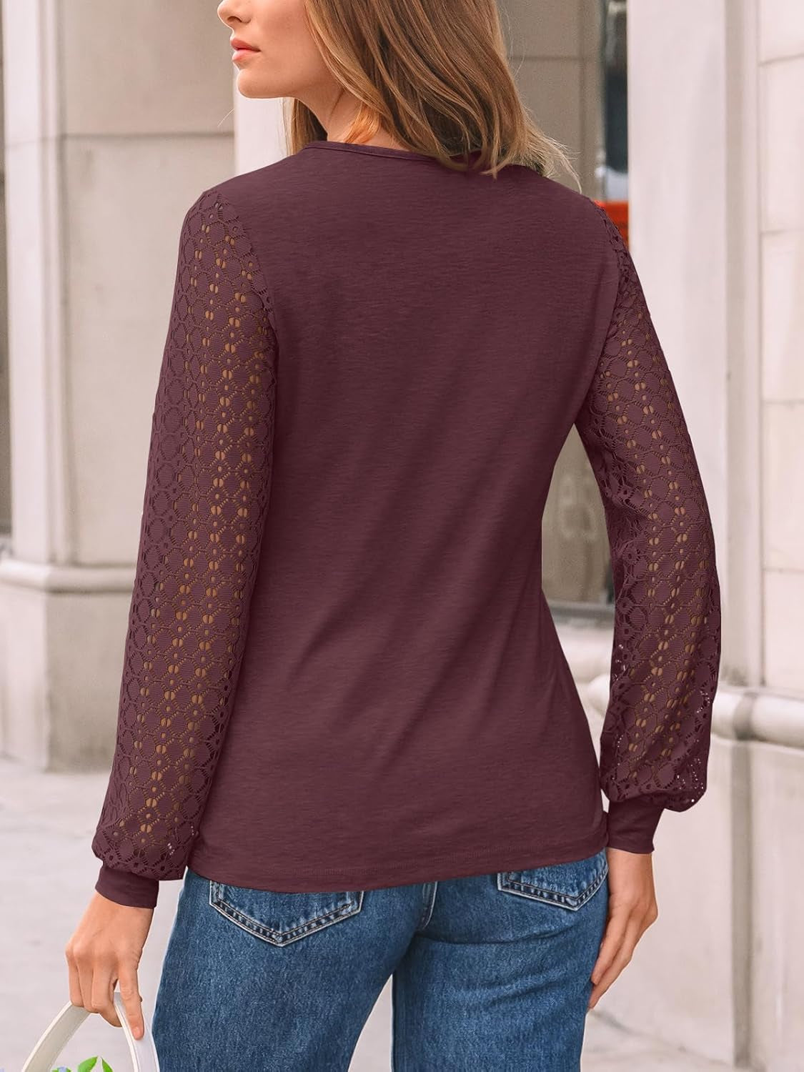 Women'S Long Sleeve Tops Dressy Casual Shirts 2026 Summer Outfits Lace Business Blouses Cute T Shirts Clothes