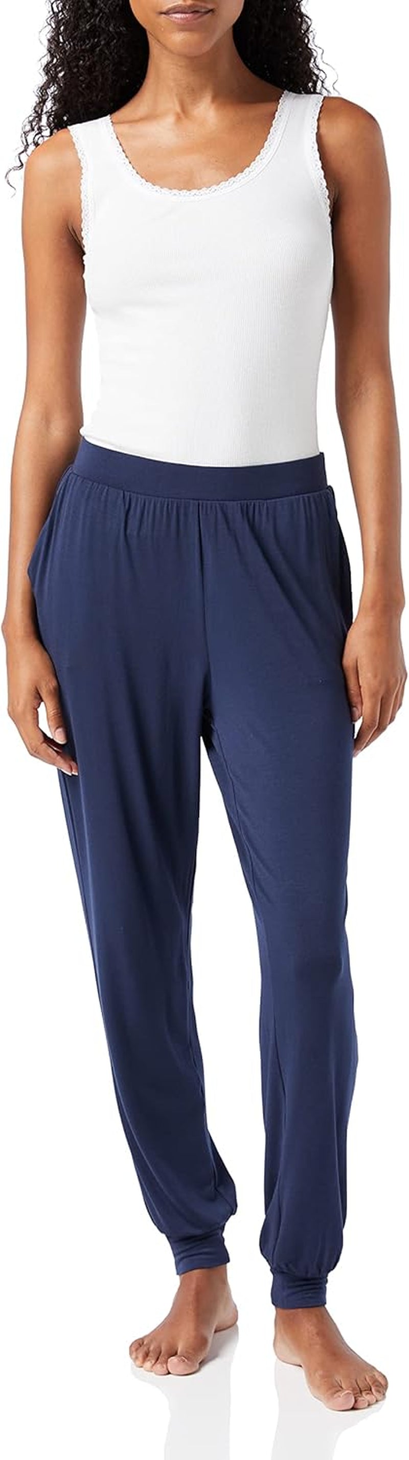 Womens Lightweight Knit Jersey Pajama Pants, Jogger Lounge Sleep Wear with Pockets
