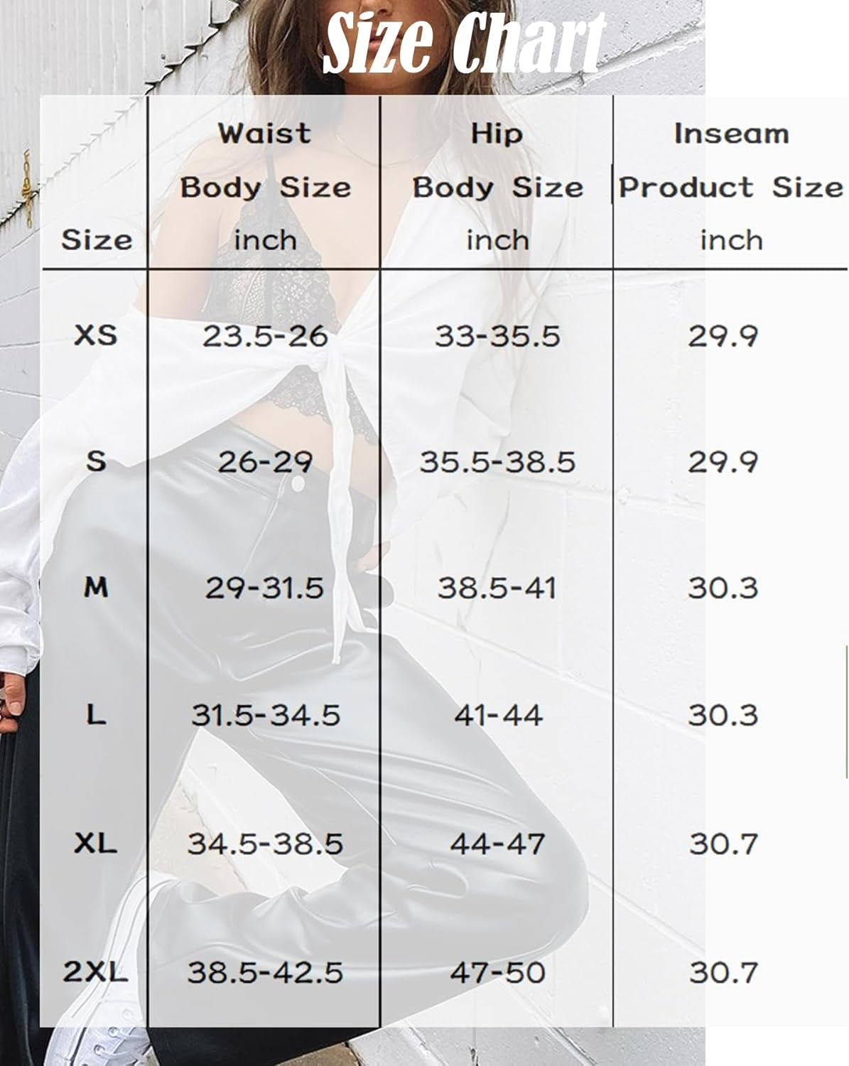 Women Faux Leather Pants PU High Waist Straight Leg Pant with Pockets Leather Leggings Bell Bottom Flare Pants