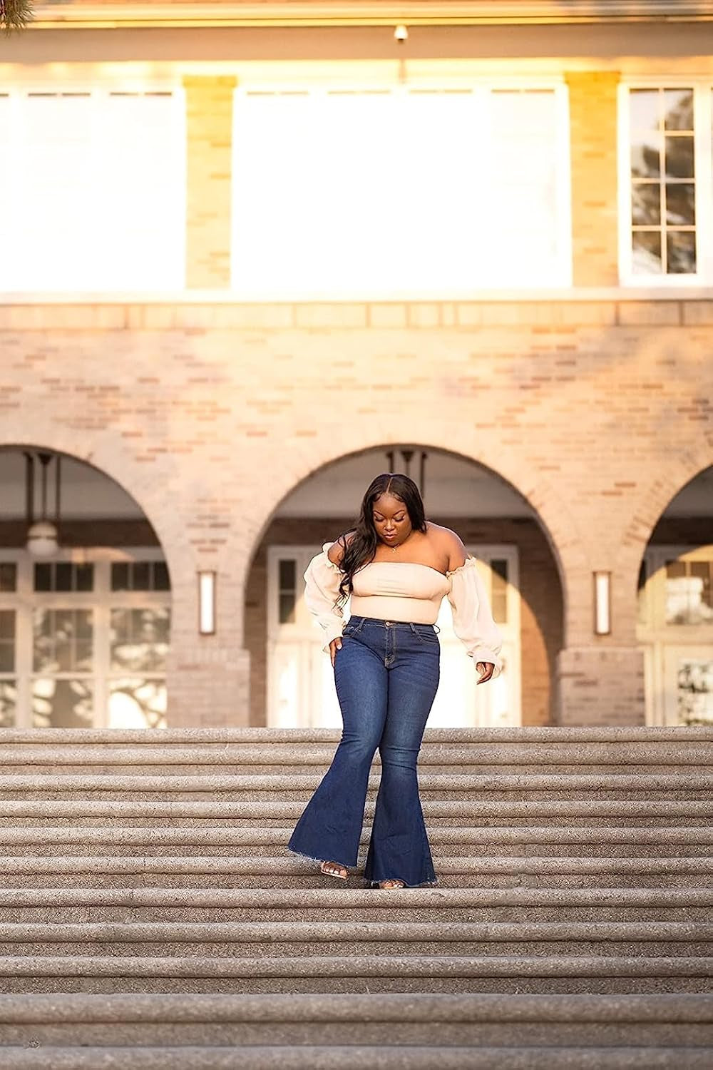 Bell Bottom Jeans for Women High Waisted Stretchy Skinny Flared Denim Pants