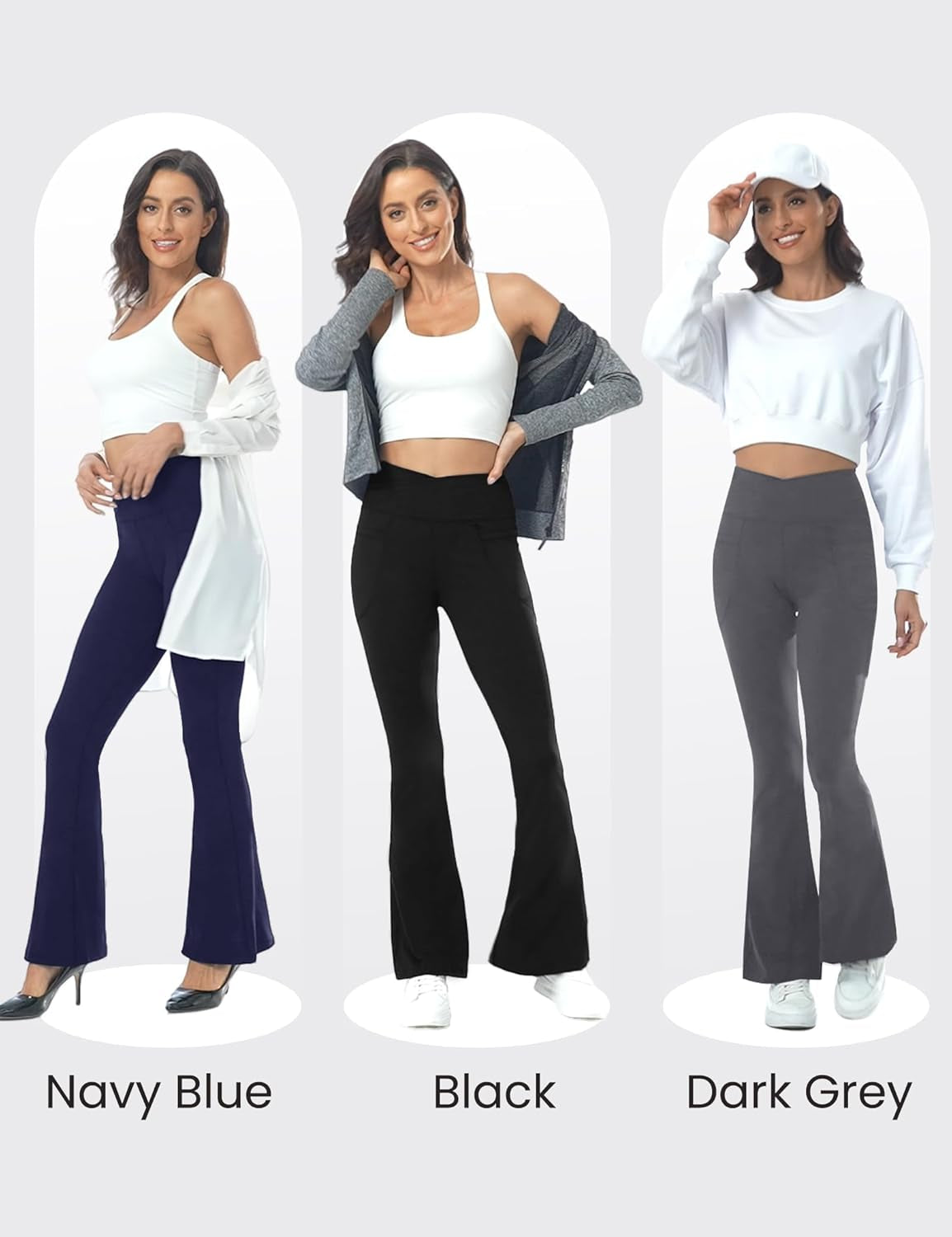 Flare Yoga Pants for Women, Crossover Soft Bootcut Leggings