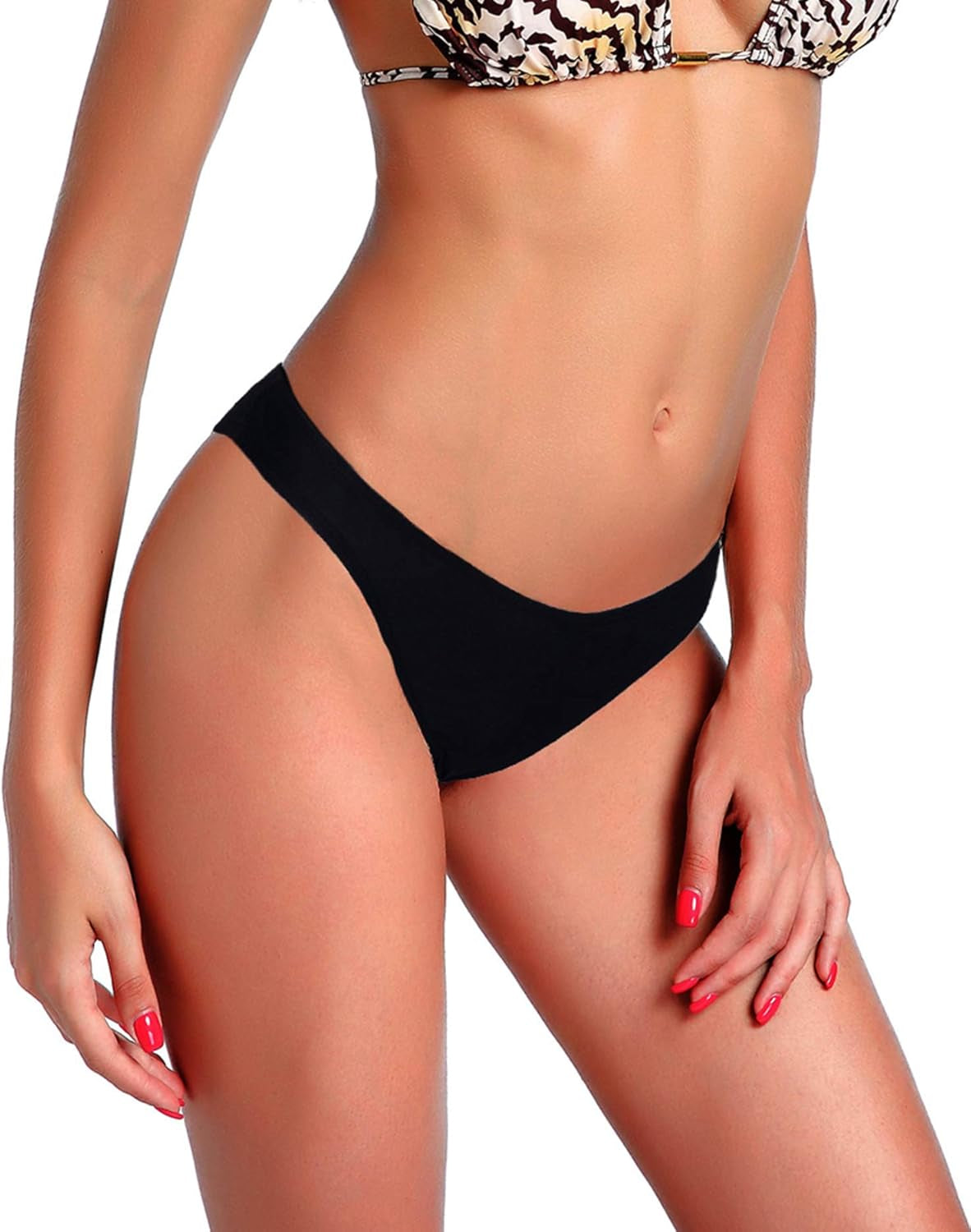 Women Sexy Lady Brazilian V-Style Ruched Ruffle Cheeky Bikini Bottom Thong Hot Summer Beachwear