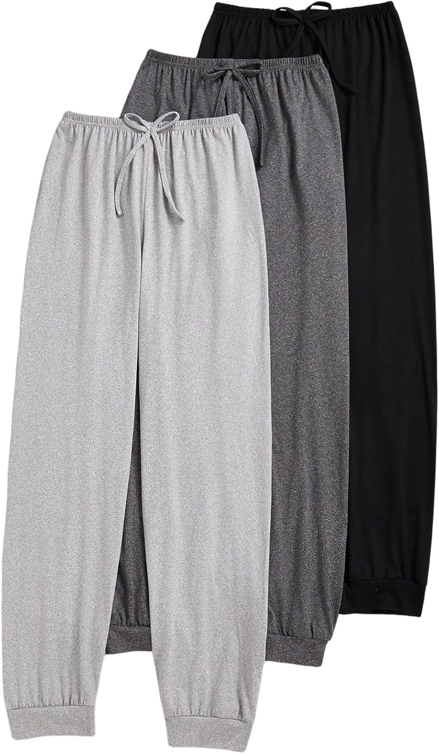 Women'S 3 Pack Pajama Bottoms Bow Knot Elastic Waist Comfy Casual Pajama Lounge Pants